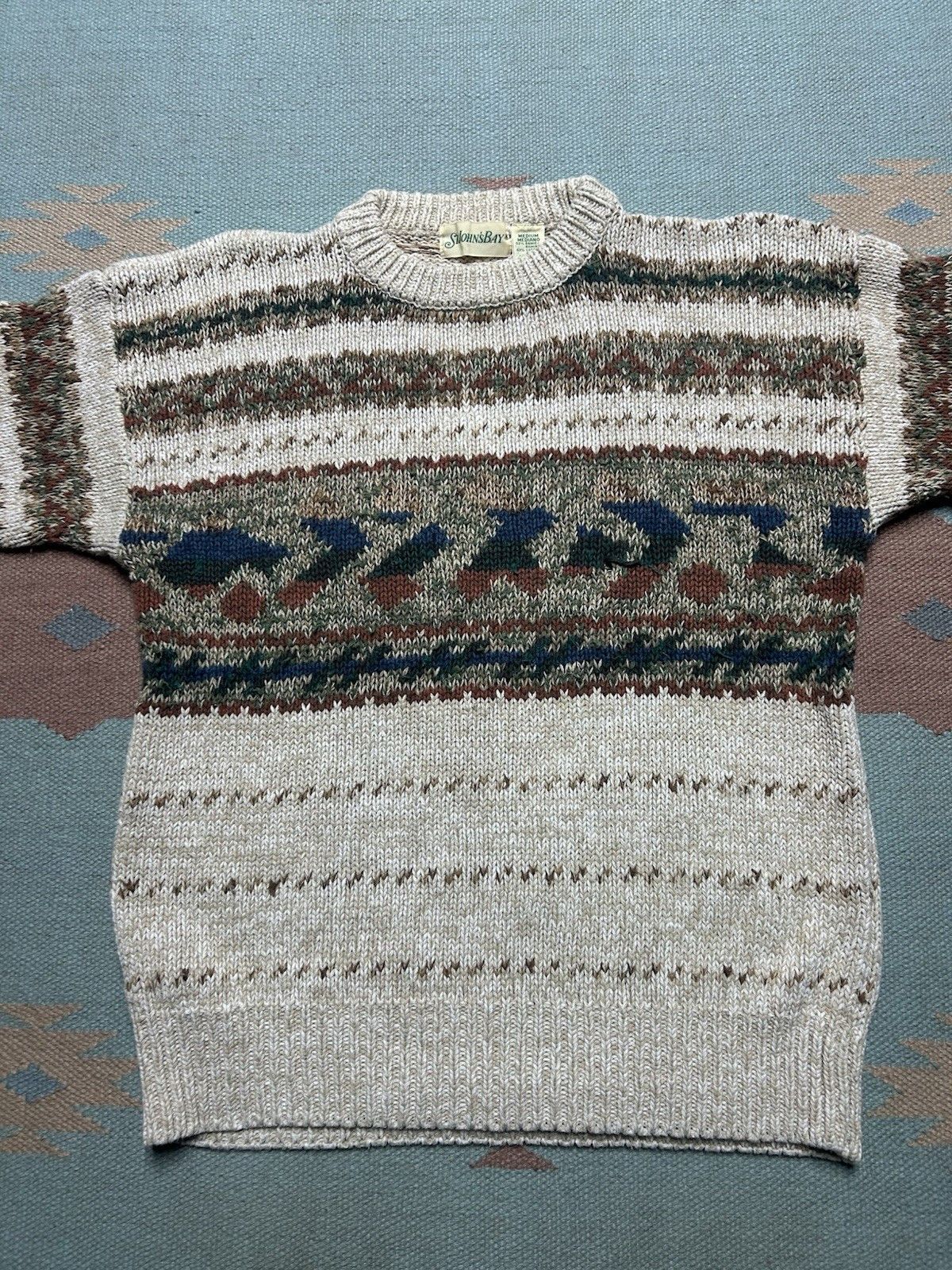 Vintage St. John’s bay knit sweater ramie cotton heavy abstract M Size US M / EU 48-50 / 2 - 2 Thumbnail