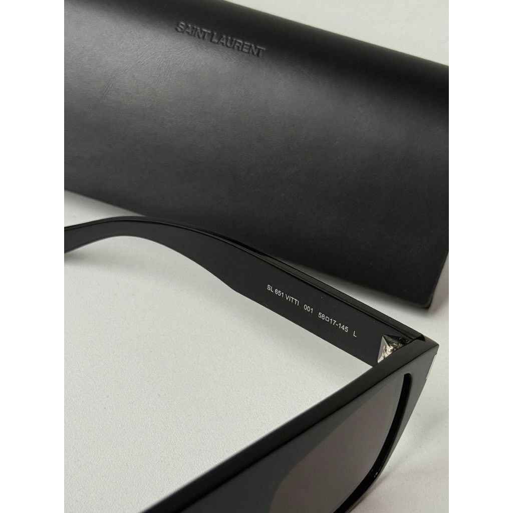 Saint Laurent Paris NEW Saint Laurent SL651 Vitti Oversized Sunglasses in Black Size ONE SIZE - 5 Thumbnail