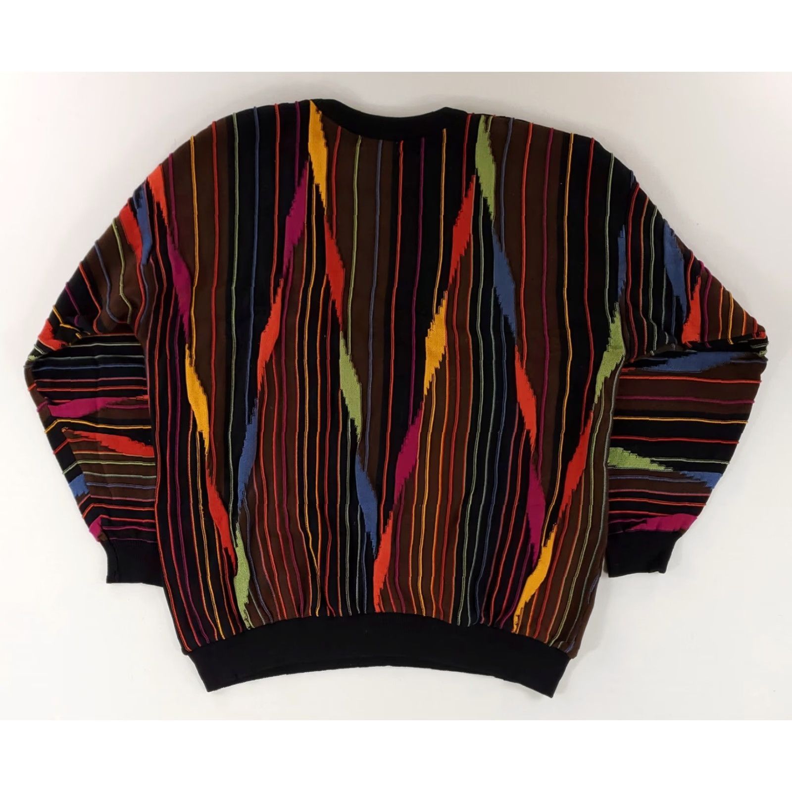 Jim Thompson Norm Thompson Tundra Sweater Coogi-Style 3D Textured Mens XL Multicolor Pullover Biggie Cosby Shirt? Size US XL / EU 56 / 4 - 4 Thumbnail
