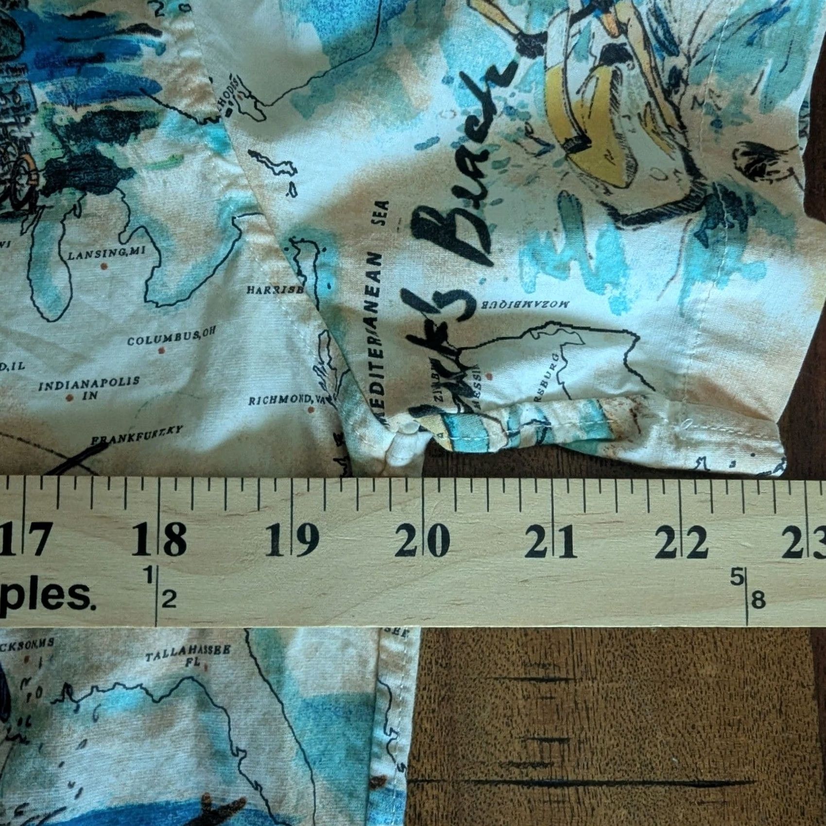 Gap GAP Mens Short Sleeve Button Down Shirt Travel Tulum Map Multicolor S Size US 29 - 6 Thumbnail