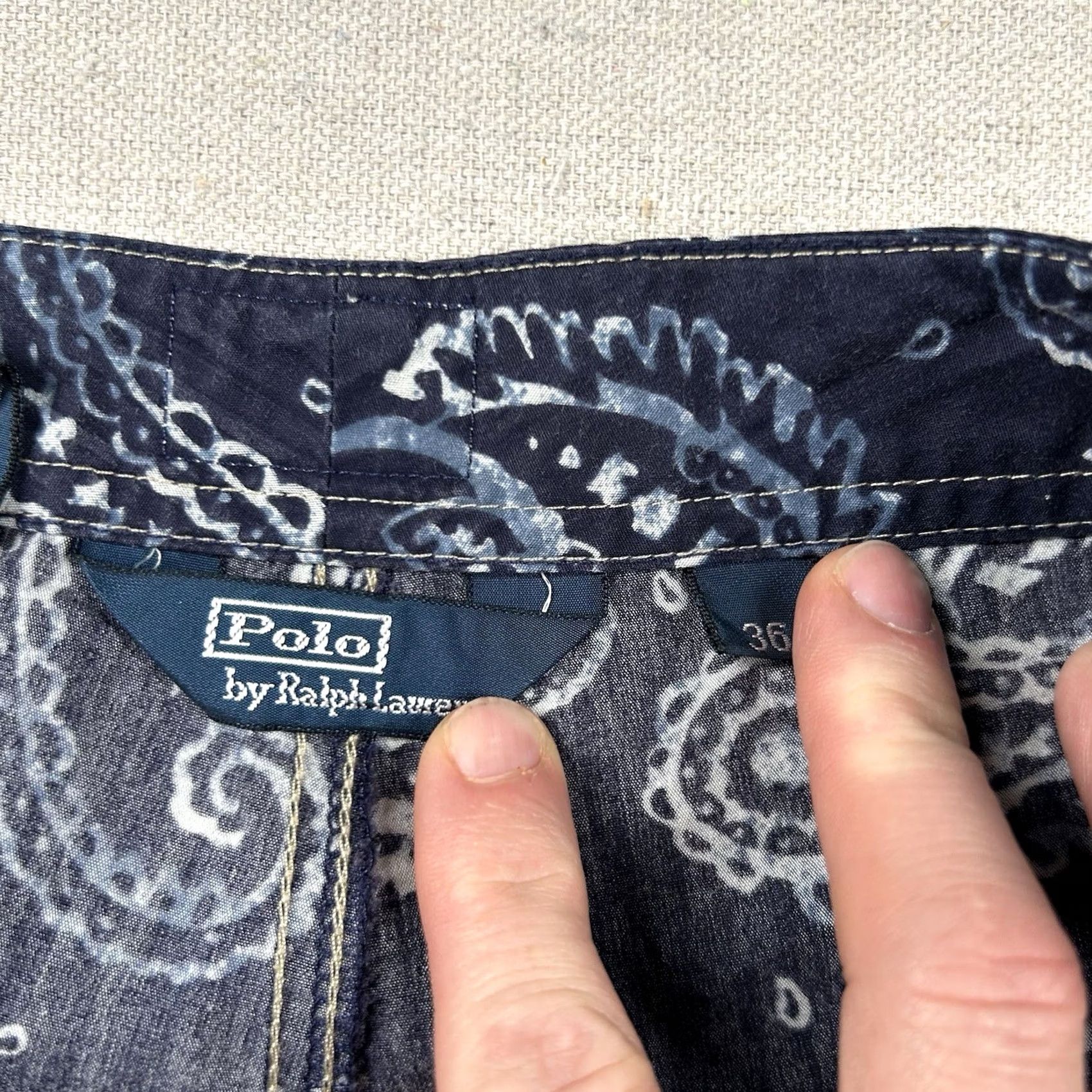 Polo Ralph Lauren Polo Ralph Lauren Mens Board Shorts 36 Navy Blue Paisley 9" Inseam Linerless Size US M / EU 48-50 / 2 - 3 Thumbnail