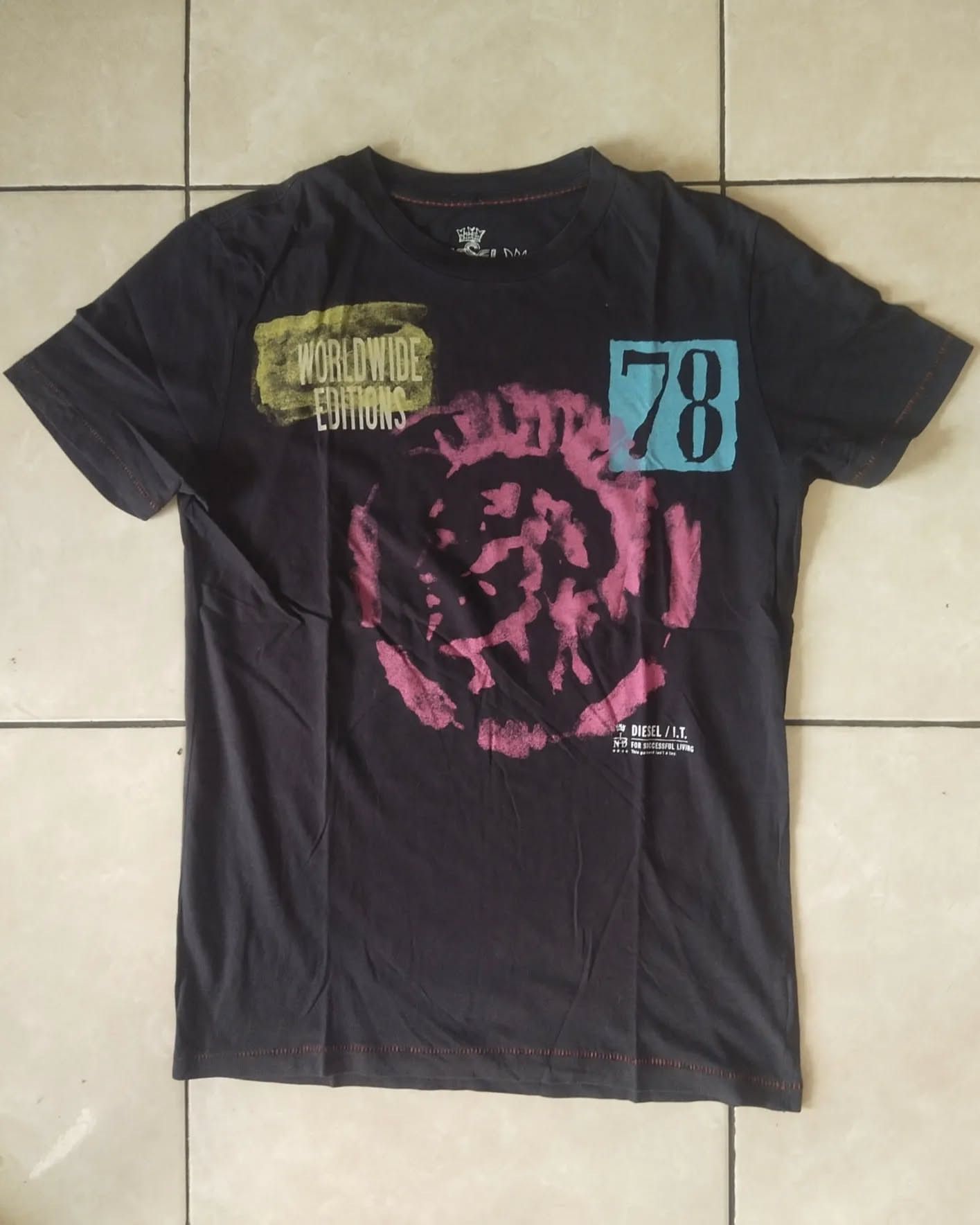 Diesel Diesel Black Graphic Punk Like Woman Tees Size L / US 10 / IT 46 - 2 Thumbnail