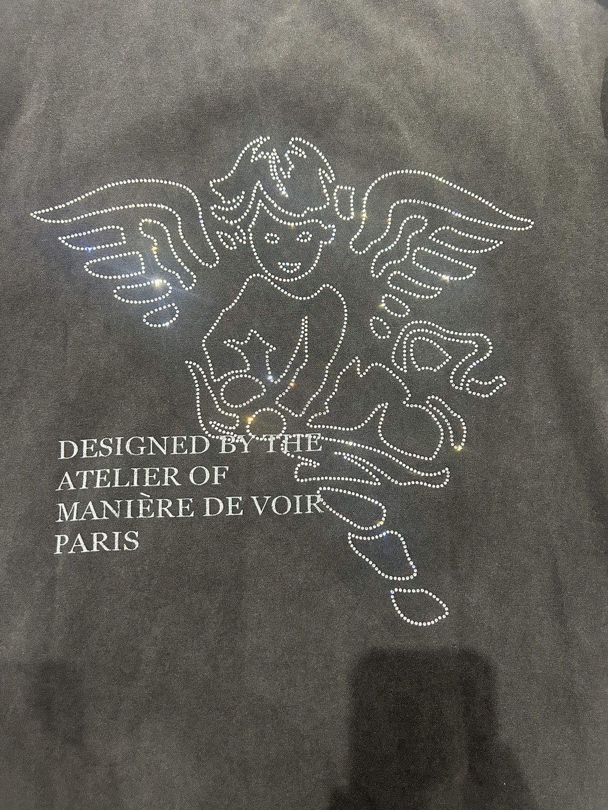 Maniere De Vior Embellished Angel T Shirt - Washed Grey Size US S / EU 44-46 / 1 - 4 Thumbnail