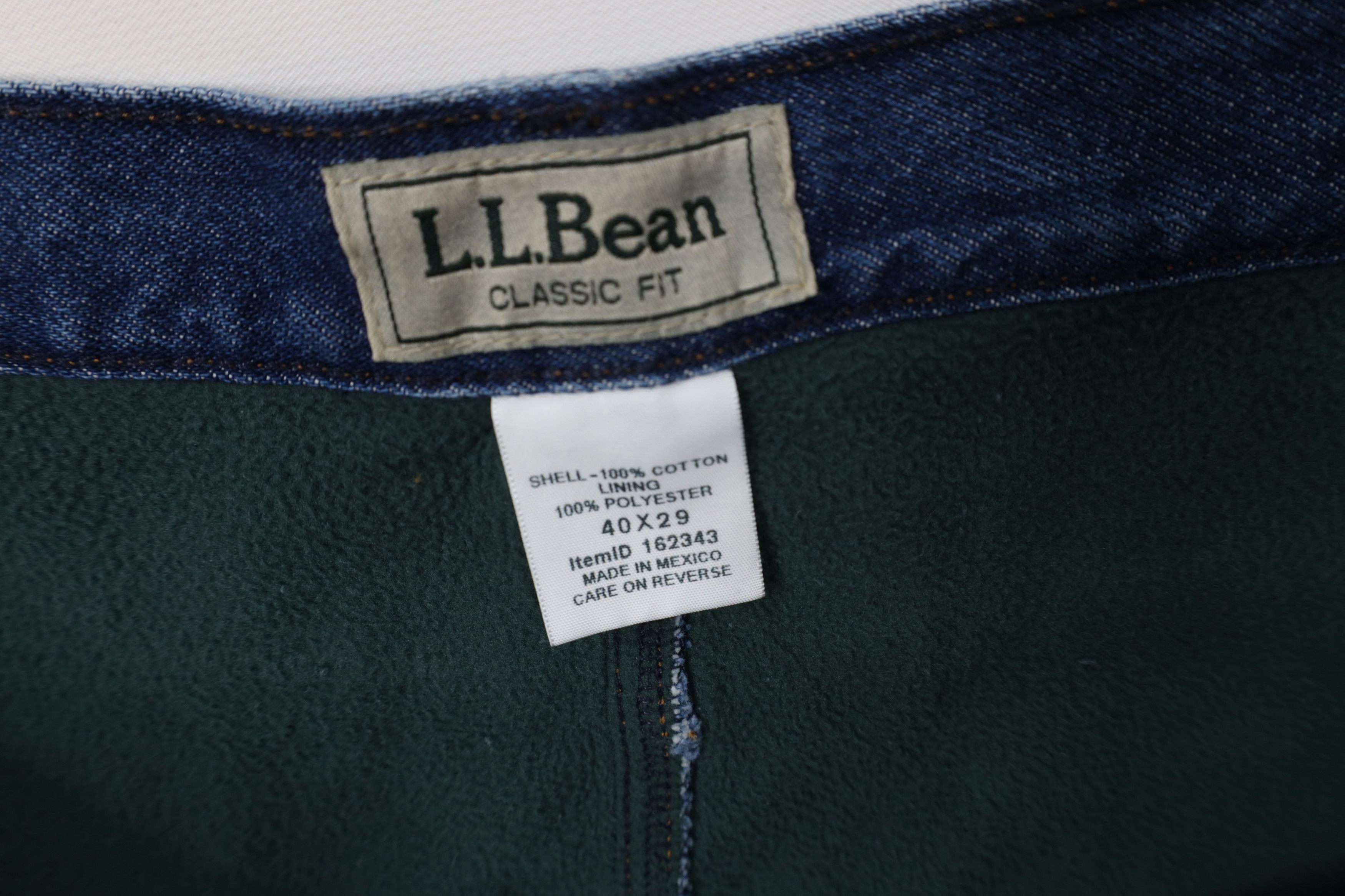 L.L. Bean Vintage LL Bean Fleece Lined Heavy Wide Leg Denim Jeans Blue Size US 40 / EU 56 - 7 Thumbnail