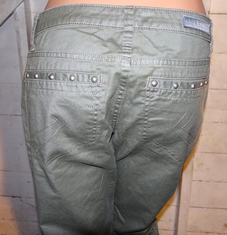 Rock & Republic Rock & Republic Sage Green Harlett Studs Jeans 8 Size 30" / US 8 / IT 44 - 6 Thumbnail