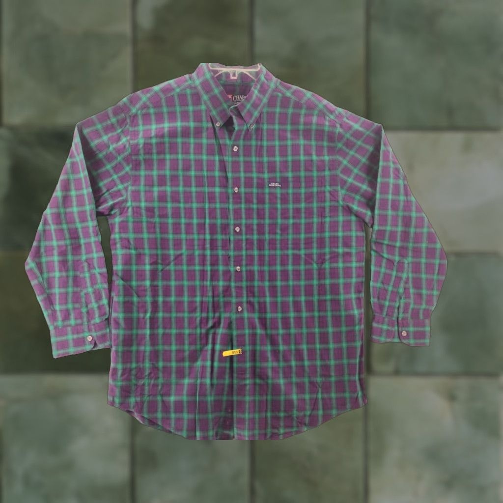 Chaps VINTAGE Chaps Shirt Mens Large Purple Green Plaid Long Sleeve Button-Up Size US L / EU 52-54 / 3 - 1 Thumbnail