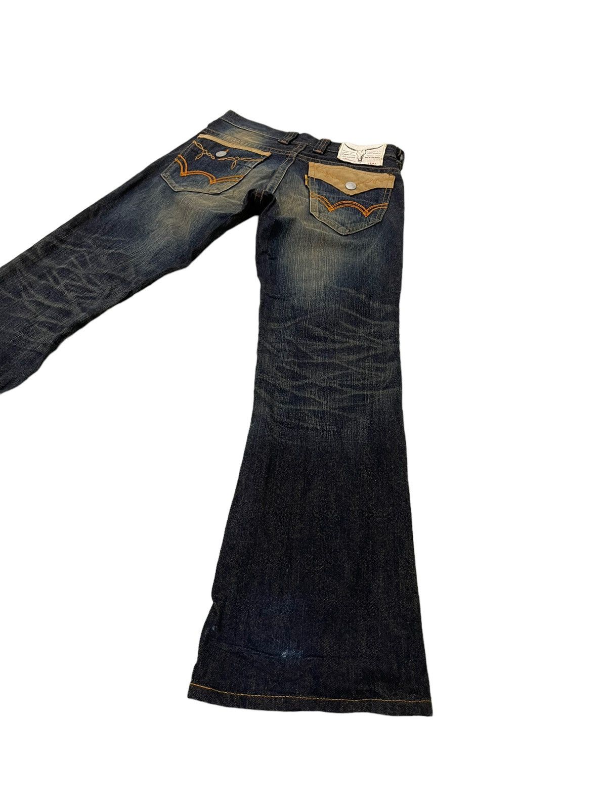 Japanese Brand Flare Jeans Edwin Japan Distress Boot Cut 7🟦3 Size US 31 - 13 Thumbnail