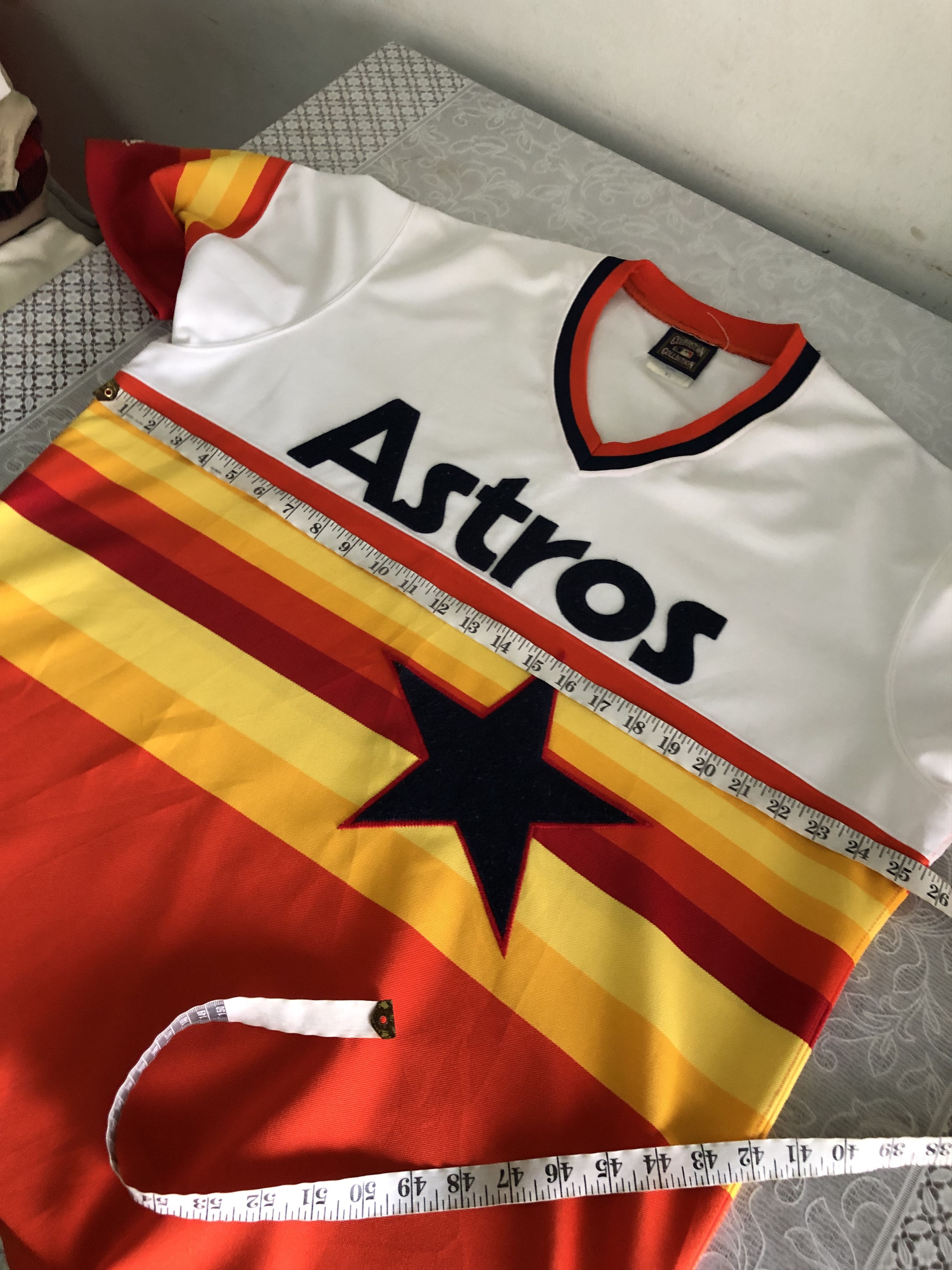 Vintage 🔥 Vtg 80s Houston Astros Baseball Jersey HipHop Autographed Size US XL / EU 56 / 4 - 18 Thumbnail