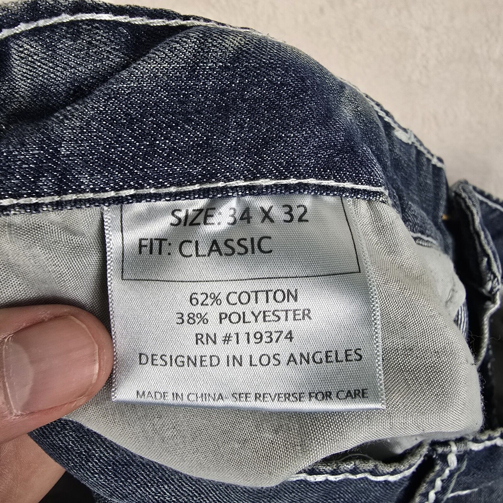 Other Departed Jeans Mens 34X32 Blue Denim Classic McFadden Ave Size US 34 / EU 50 - 8 Thumbnail