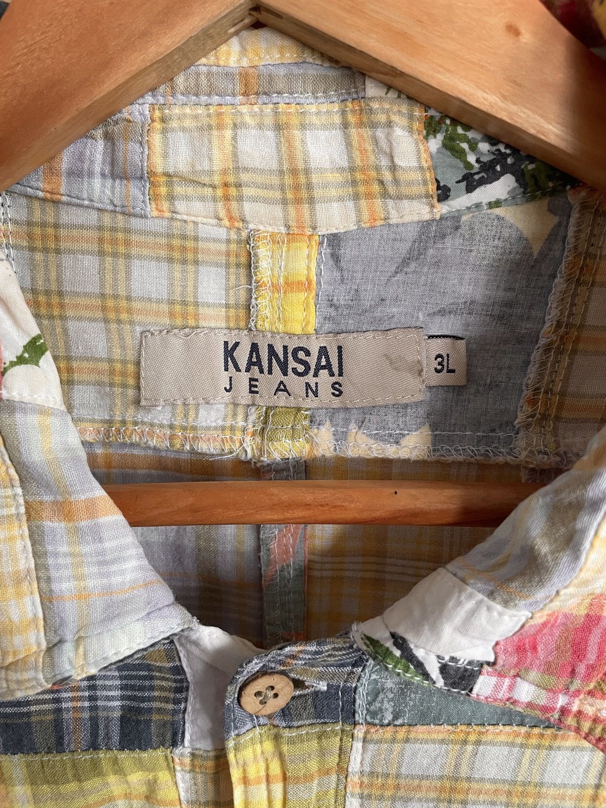 Kansai Yamamoto Rare Vintage Brand Kansai Yamamoto Patchwork Shirt 1990s Size US XXL / EU 58 / 5 - 7 Thumbnail