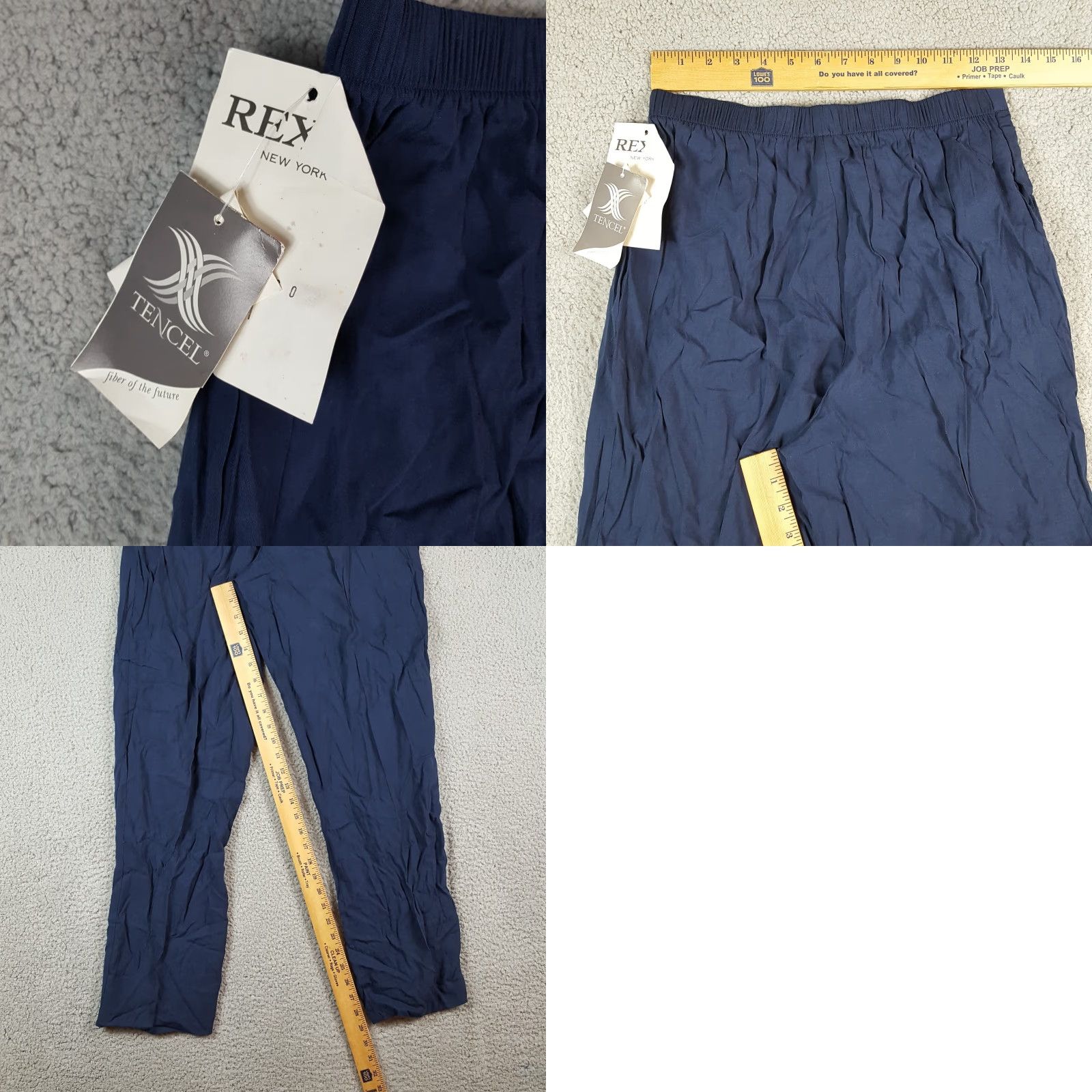 Vintage VINTAGE Rexx Women's Pants Tapered High-Rise Summer Casual Bohemian 80s 90s Y2K Navy Blue Medium Size 32" / US 10 / IT 46 - 8 Thumbnail