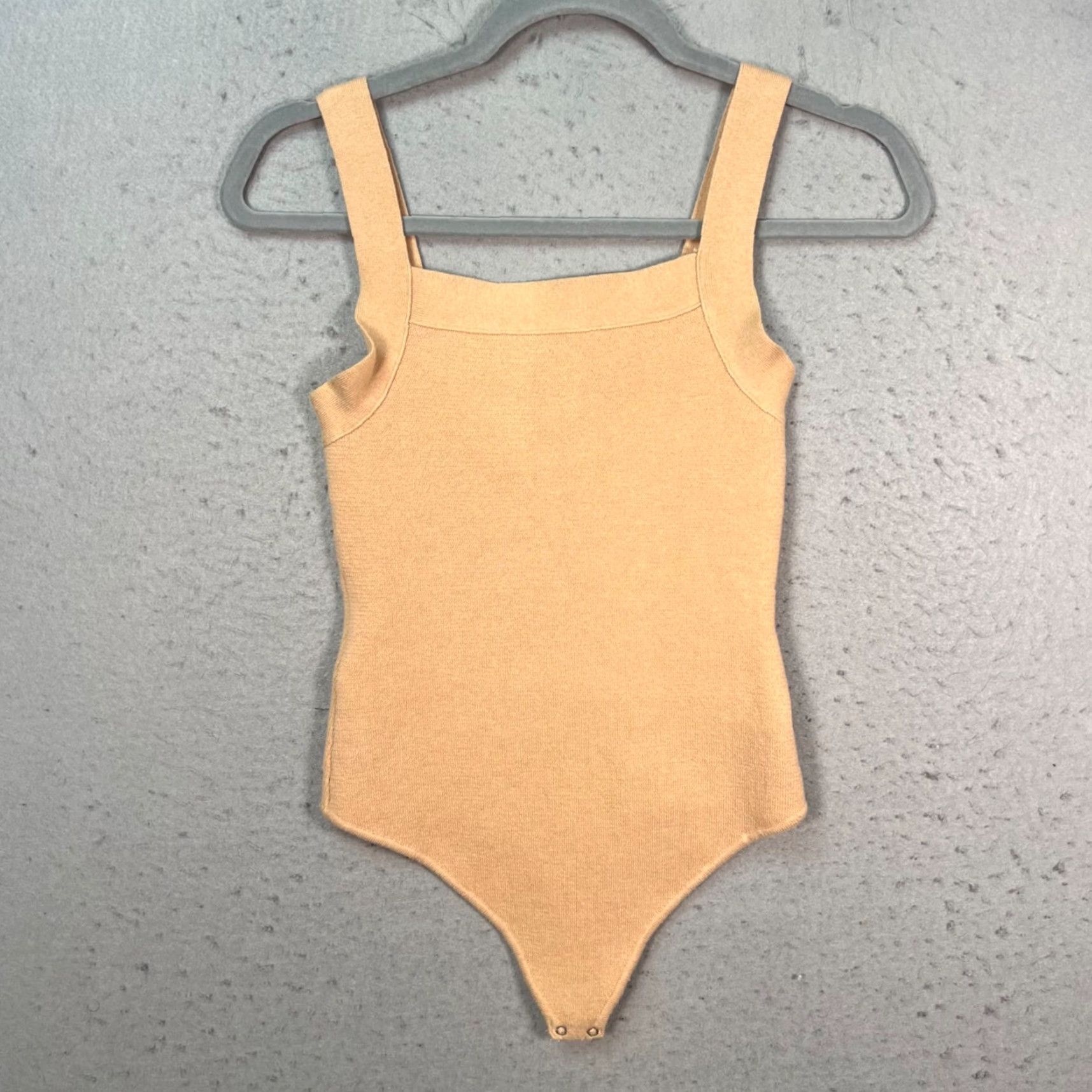 Abercrombie & Fitch Abercrombie & Fitch Shirt Bodysuit Womens Medium Tan Ribbed Square Neckline Size M / US 6-8 / IT 42-44 - 2 Thumbnail