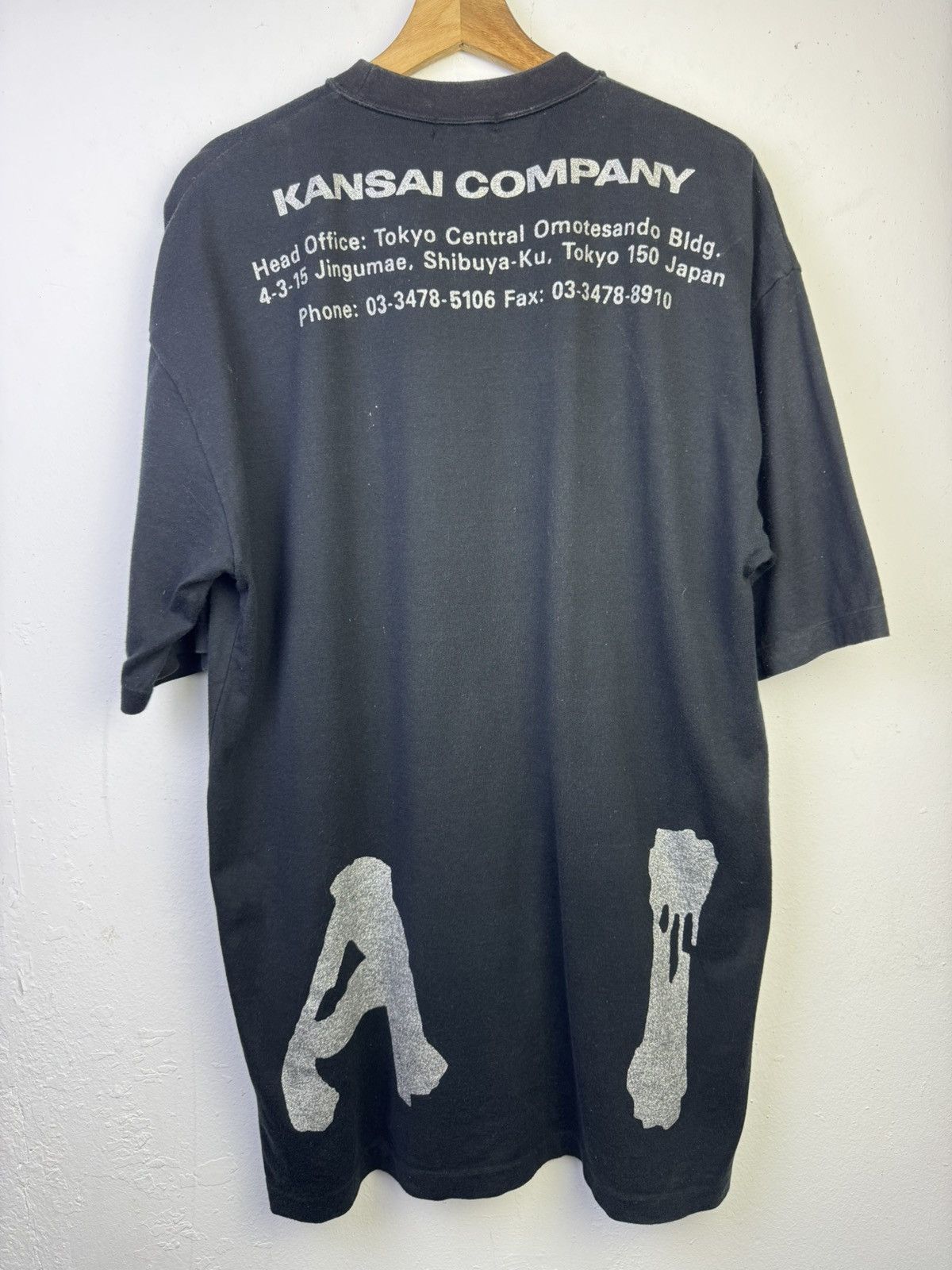 Kansai Yamamoto Vintage Kansai Yamamoto black t-shirt Big Logo Size US XL / EU 56 / 4 - 8 Thumbnail