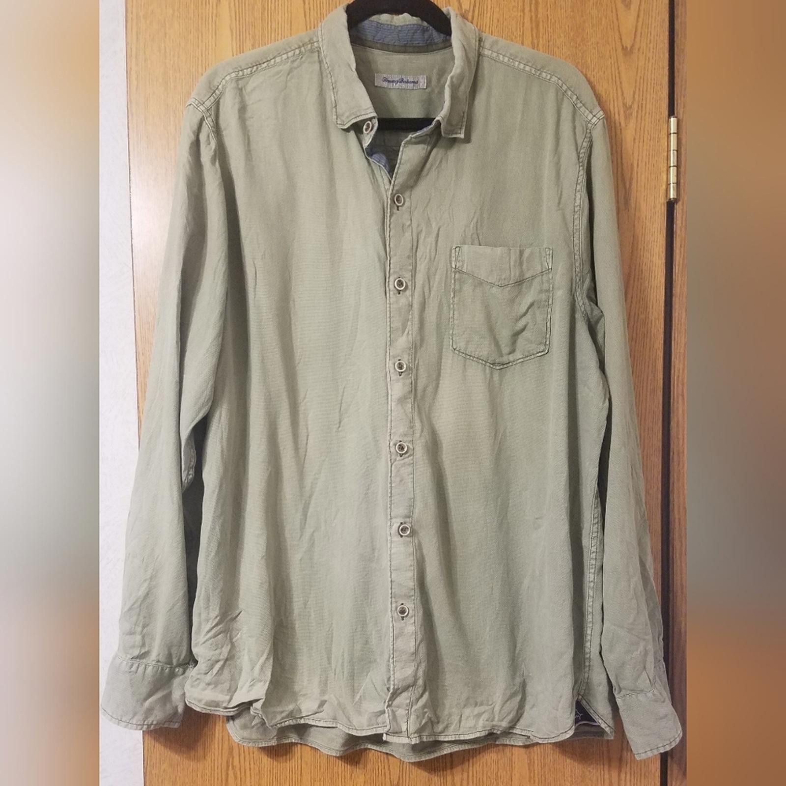 Tommy Bahama Tommy Bahama Sage Green Casual Button-Down Shirt XL Size US XL / EU 56 / 4 - 1 Thumbnail
