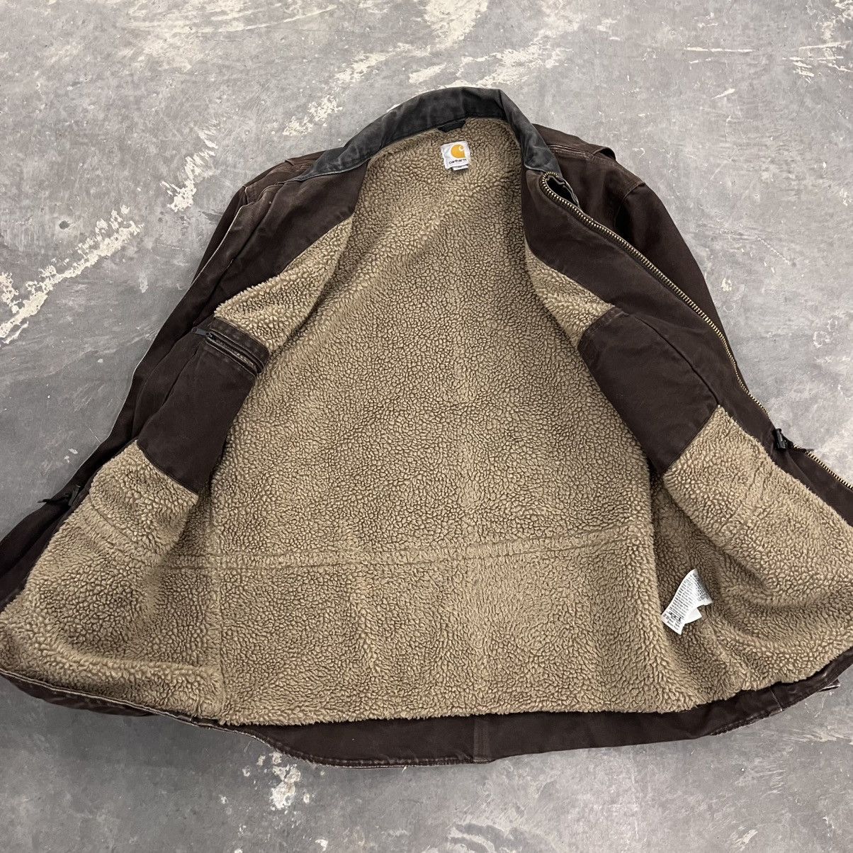Carhartt × Vintage Vintage Carhartt Brown Detroit Jacket Zip Up Fleece Lined M Size US M / EU 48-50 / 2 - 3 Thumbnail