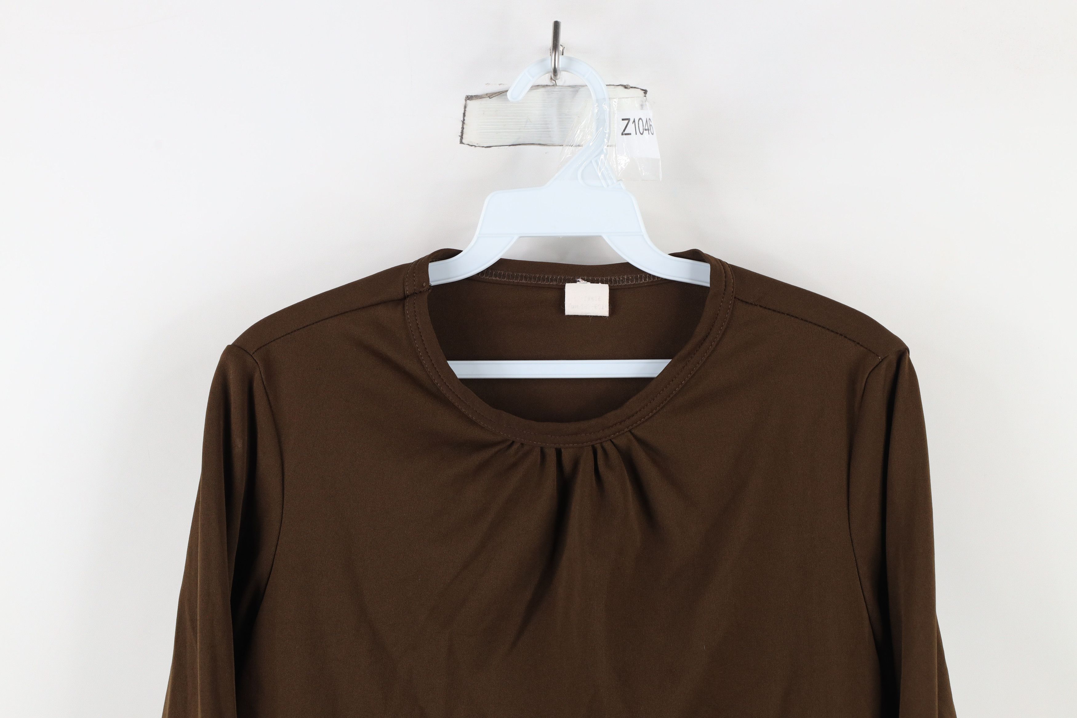 Vintage Vintage 70s Streetwear Knit Long Sleeve T-Shirt Brown USA Size L / US 10 / IT 46 - 2 Thumbnail