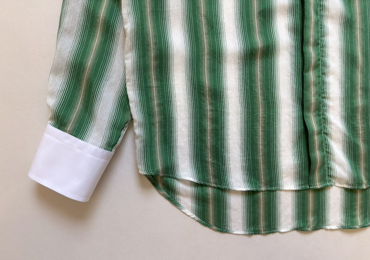 Wales Bonner ‘Cadence’ Green And Ivory Striped Shirt Size US M / EU 48-50 / 2 - 10 Thumbnail