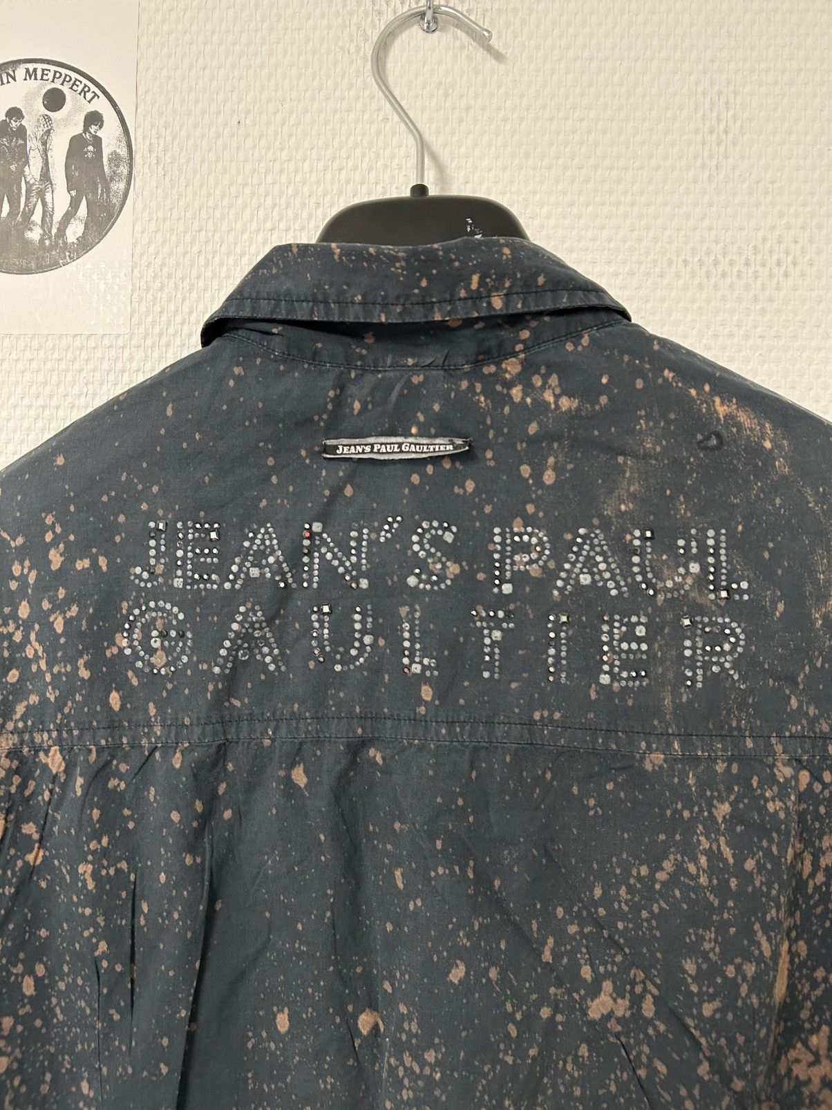 Jean Paul Gaultier SS2004 Embellished Logo Bleach-Dyed Studded Shirt Size US M / EU 48-50 / 2 - 4 Thumbnail