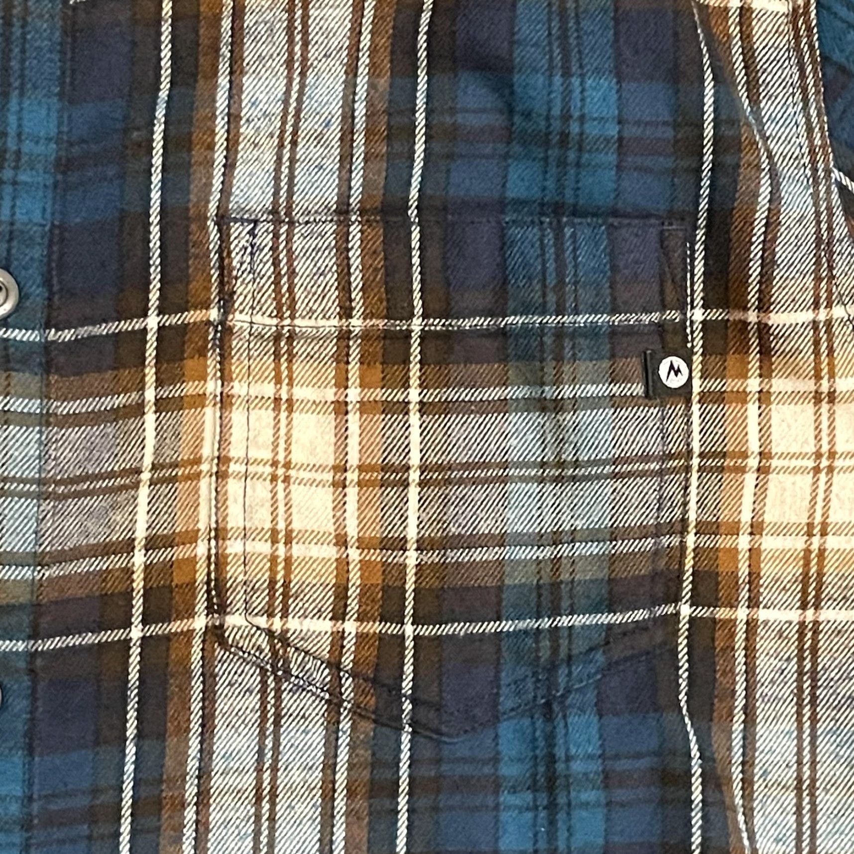 Marmot Marmot Fairfax Midweight Flannel Shirt Mens Medium Blue Brown Plaid Button Front Size US M / EU 48-50 / 2 - 4 Thumbnail