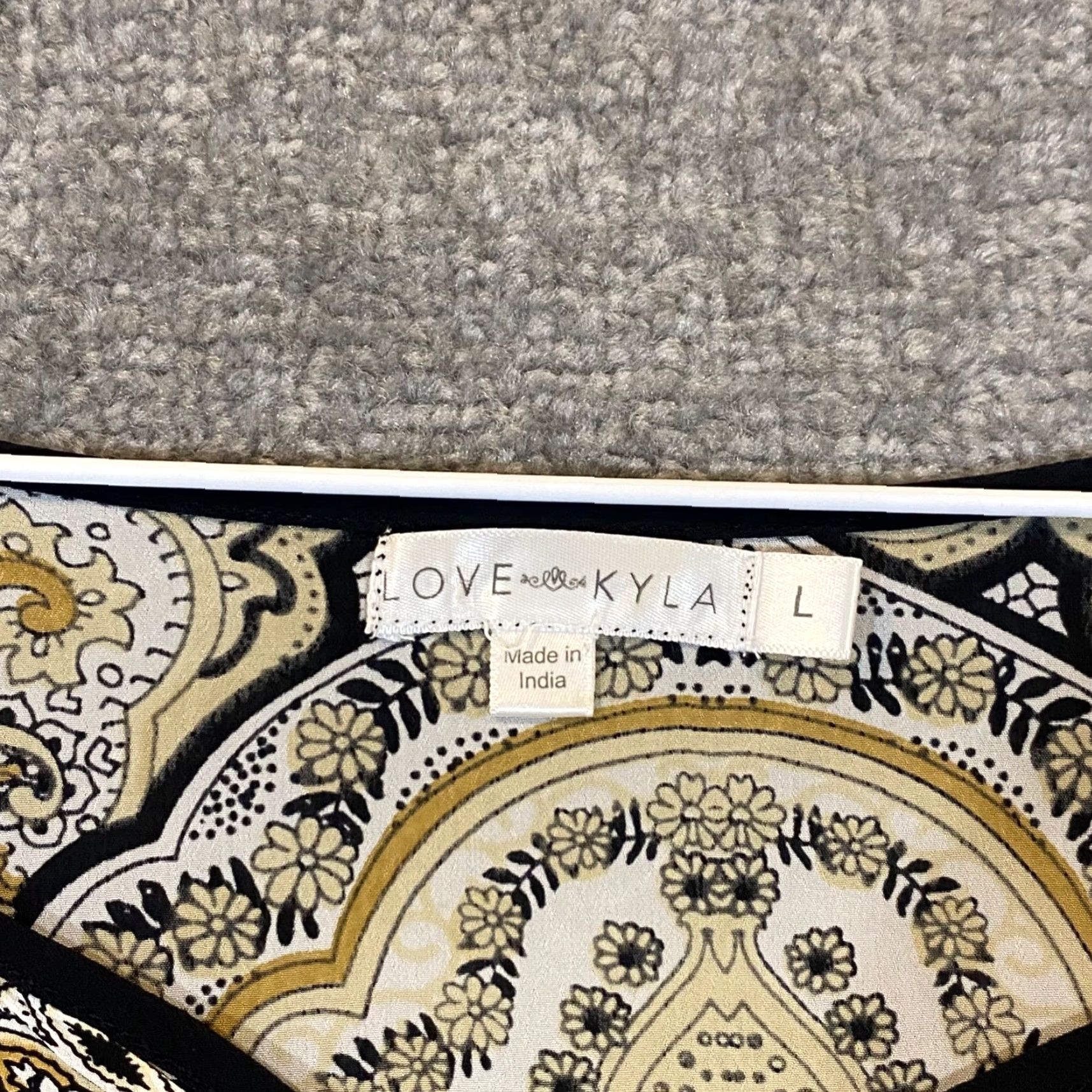 Anthropologie ANTHROPOLOGIE Love Kyla Tunic Blouse Womens Large Multicolor Paisley V-Neck Boho Size L / US 10 / IT 46 - 3 Thumbnail
