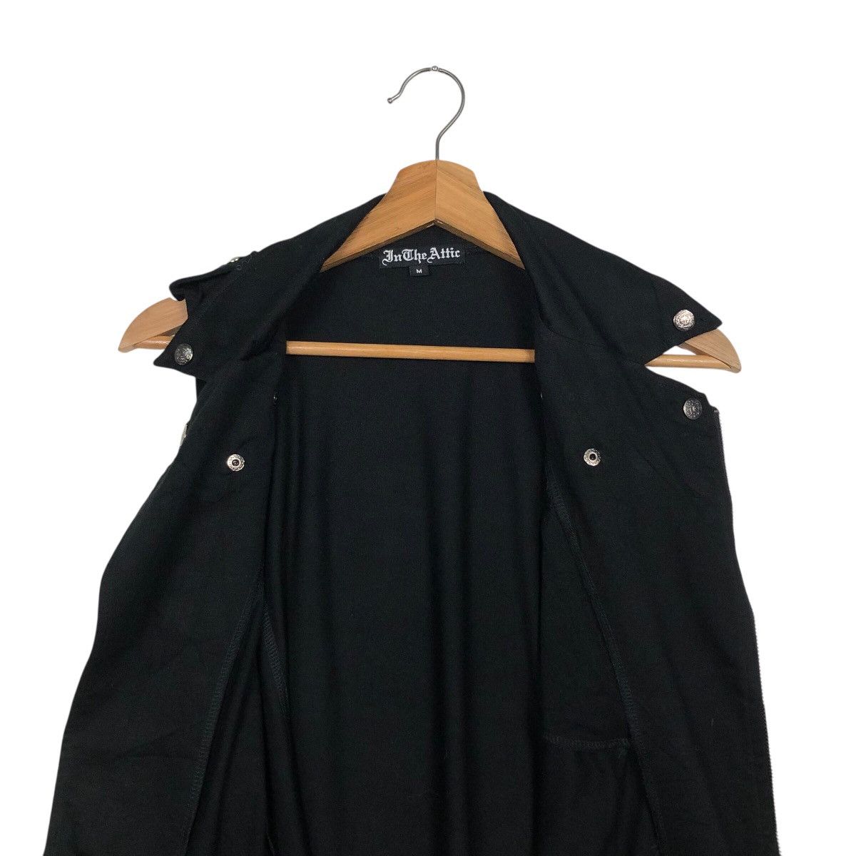 Hysteric Glamour 📌Rich Black Double Collar Tank Top Punk Design In The Attic Size US M / EU 48-50 / 2 - 15 Thumbnail