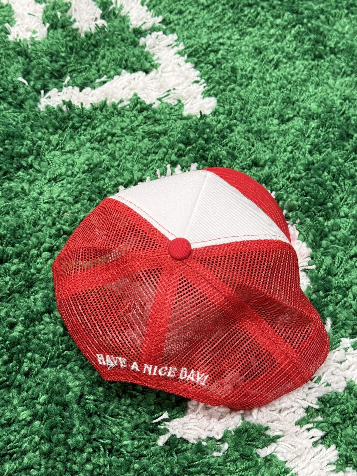 Market Chinatown Market Rhinestone B.B Trucker Hat Red White Mesh Size ONE SIZE - 5 Thumbnail