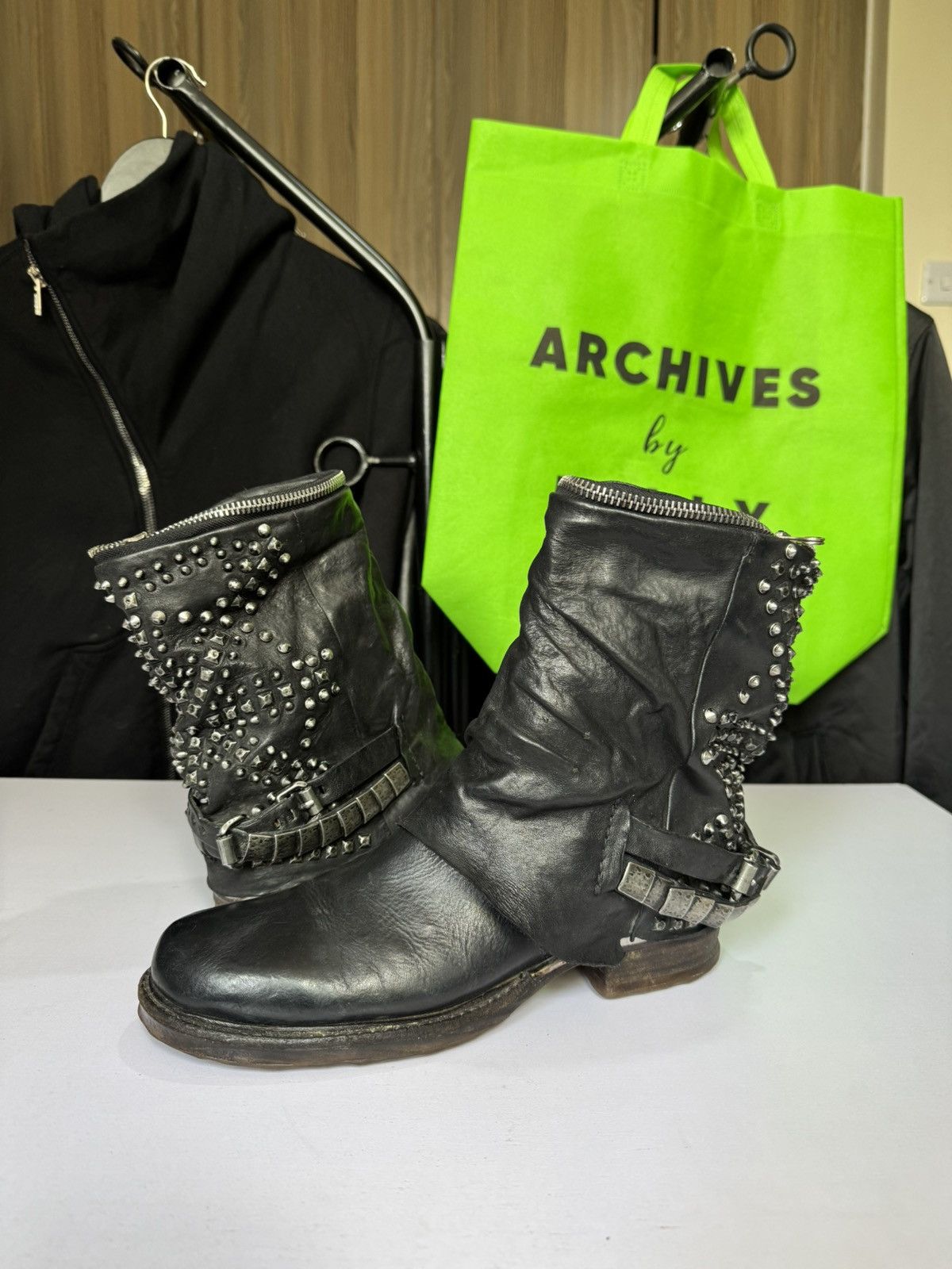 A.S.98 🔥 A.S 98 Studded made like guidi ,Kmri Size US 6.5 / EU 39-40 - 5 Thumbnail