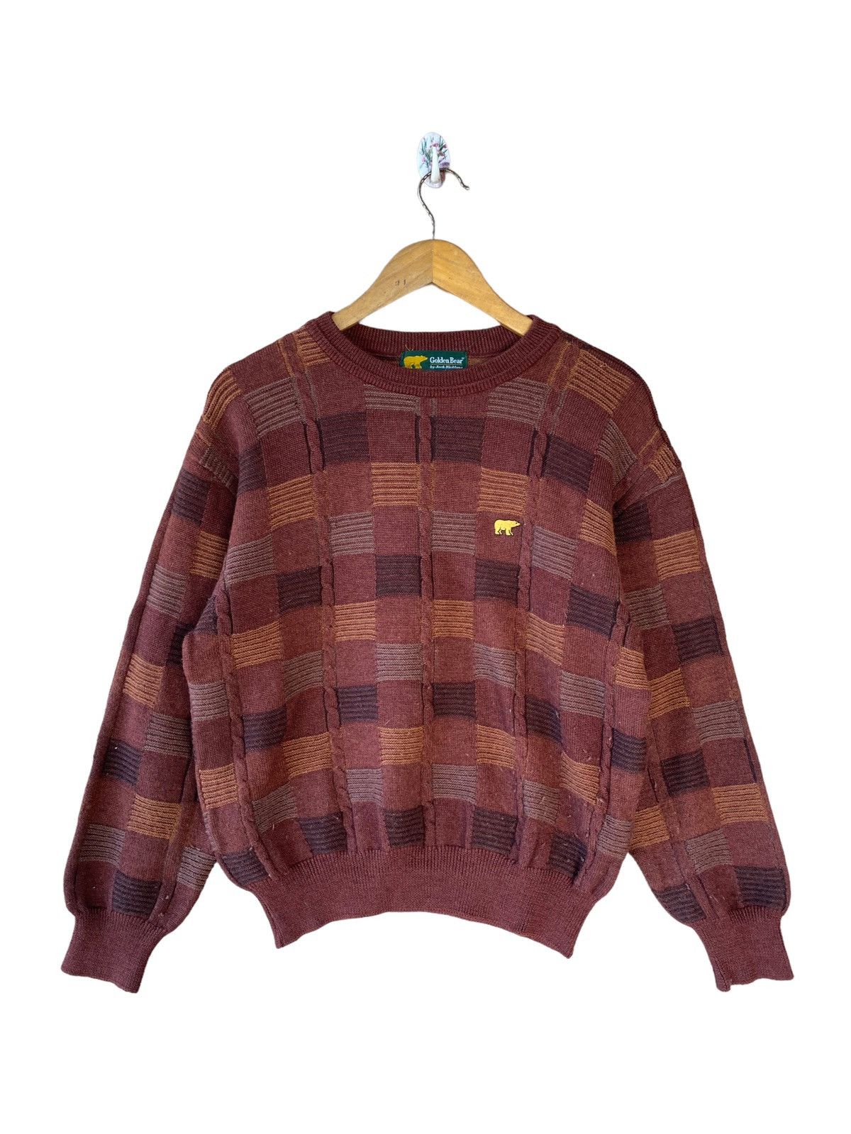 image of vintage Golden Bear By Jack Nicklans Wool Knit Jumper in Mix, Men's (Size Large)
