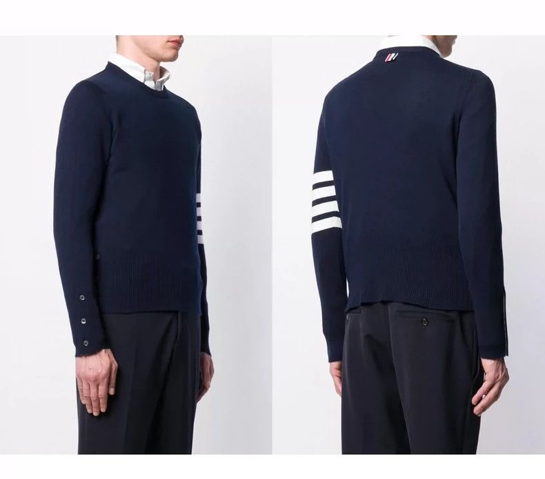Thom Browne Thom BrowneDark blue cashmere pullover sweater 2503-Nextar Size US L / EU 52-54 / 3 - 8 Thumbnail