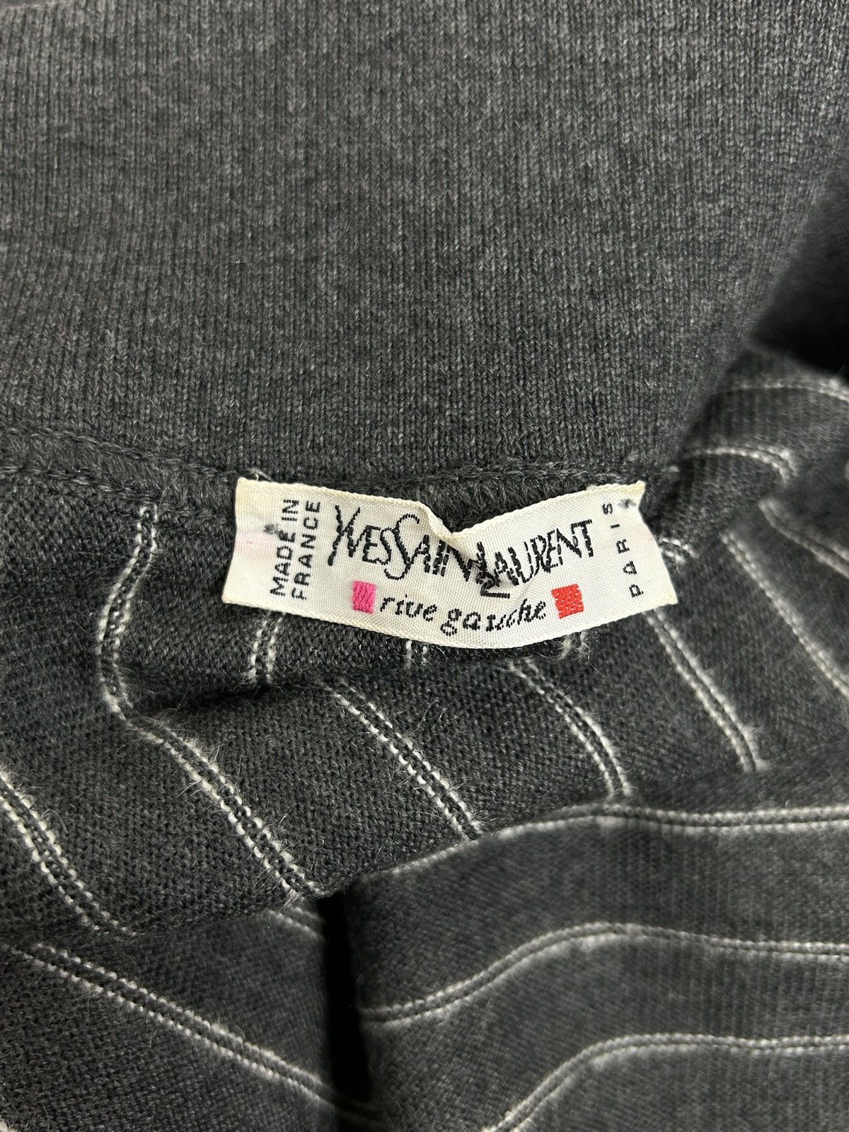 Yves Saint Laurent 80s Vintage Yves Saint Laurent Striped Wool Midi Skirt Size 27" / US 4 / IT 40 - 6 Thumbnail