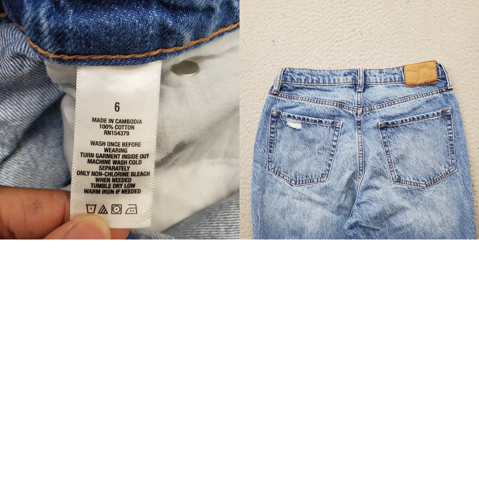 Vintage Aéropostale Mom Jeans Womens Size 6 Blue Denim Distressed Straight Leg RN154379 Size 28" / US 6 / IT 42 - 8 Thumbnail