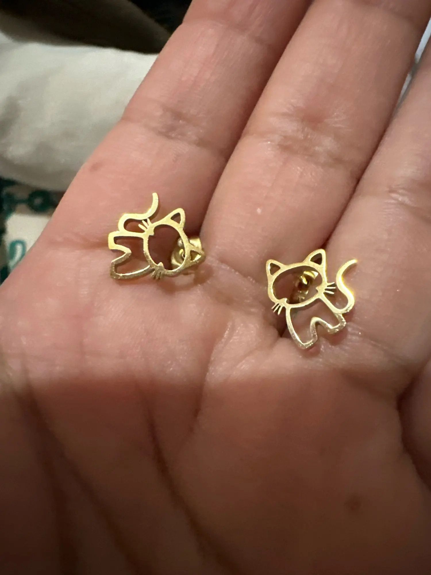 Jewelry Cute Cat Stud Earrings Charm Stainless Earring Gift Size ONE SIZE - 4 Thumbnail