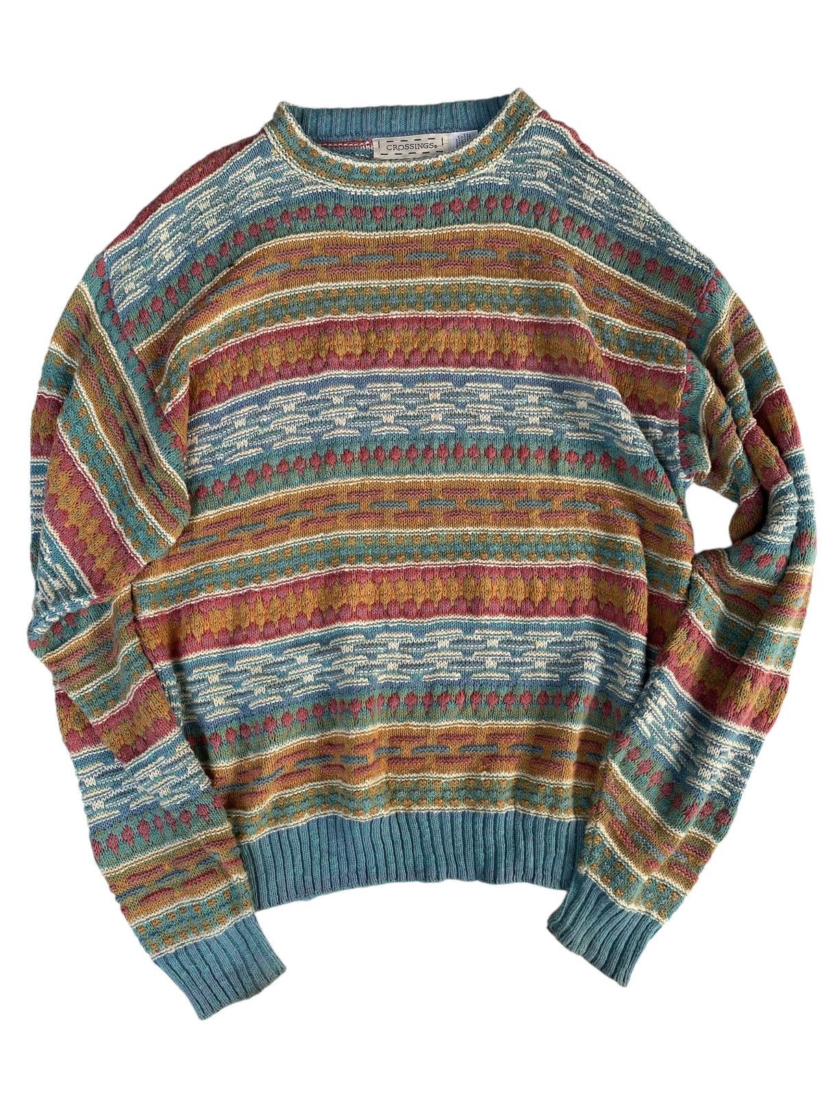 Vintage Vtg Crossing Sweter Design Geneco Usa Size US L / EU 52-54 / 3 - 1 Thumbnail