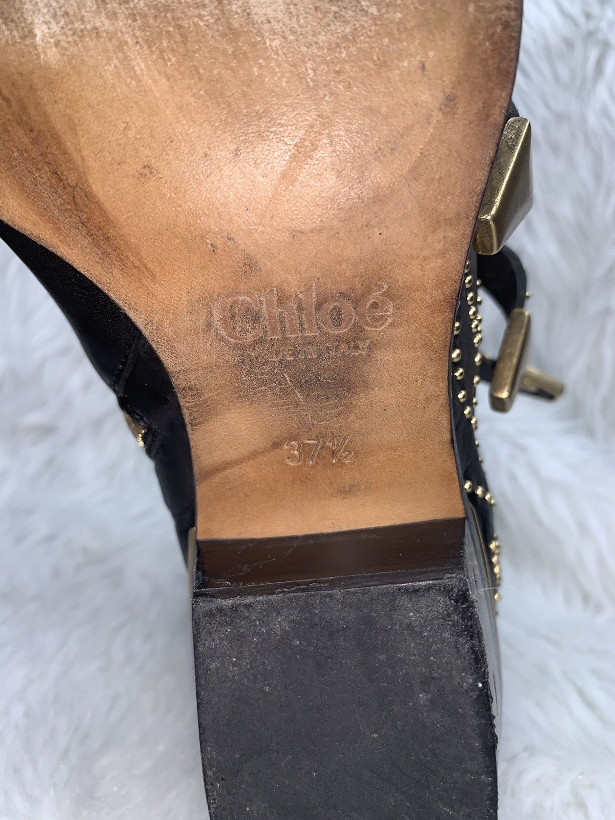 Chloe Chloe Susanna Gold Stud Western Ankle Boots Size US 7.5 / IT 37.5 - 9 Thumbnail