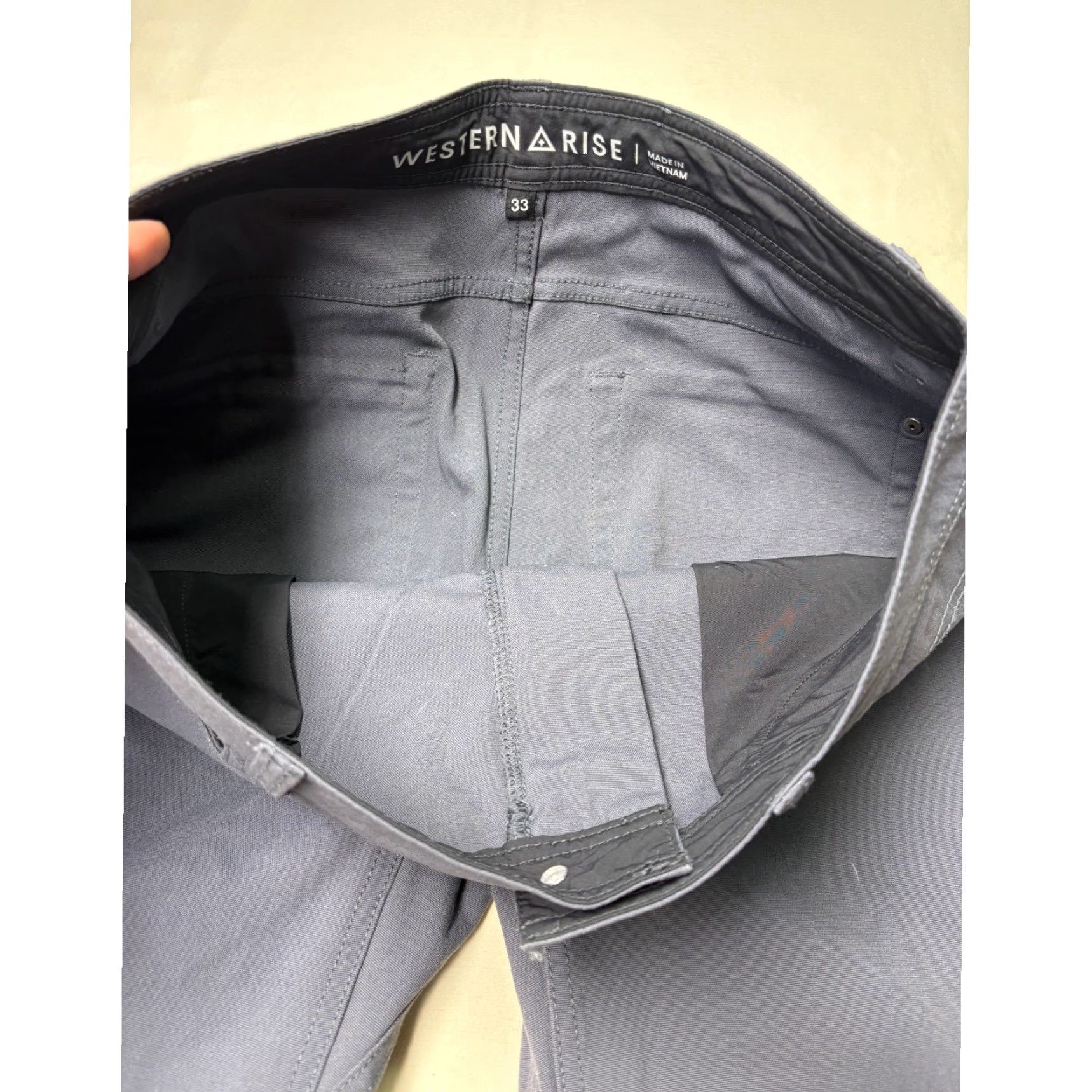 Vintage Western Rise AT Slim Rivet Pants Slim Pant 33 Regular Blue Gray Nylon Spandex Water Resistant 5-Pocket Men Pants Size US 33 - 4 Thumbnail