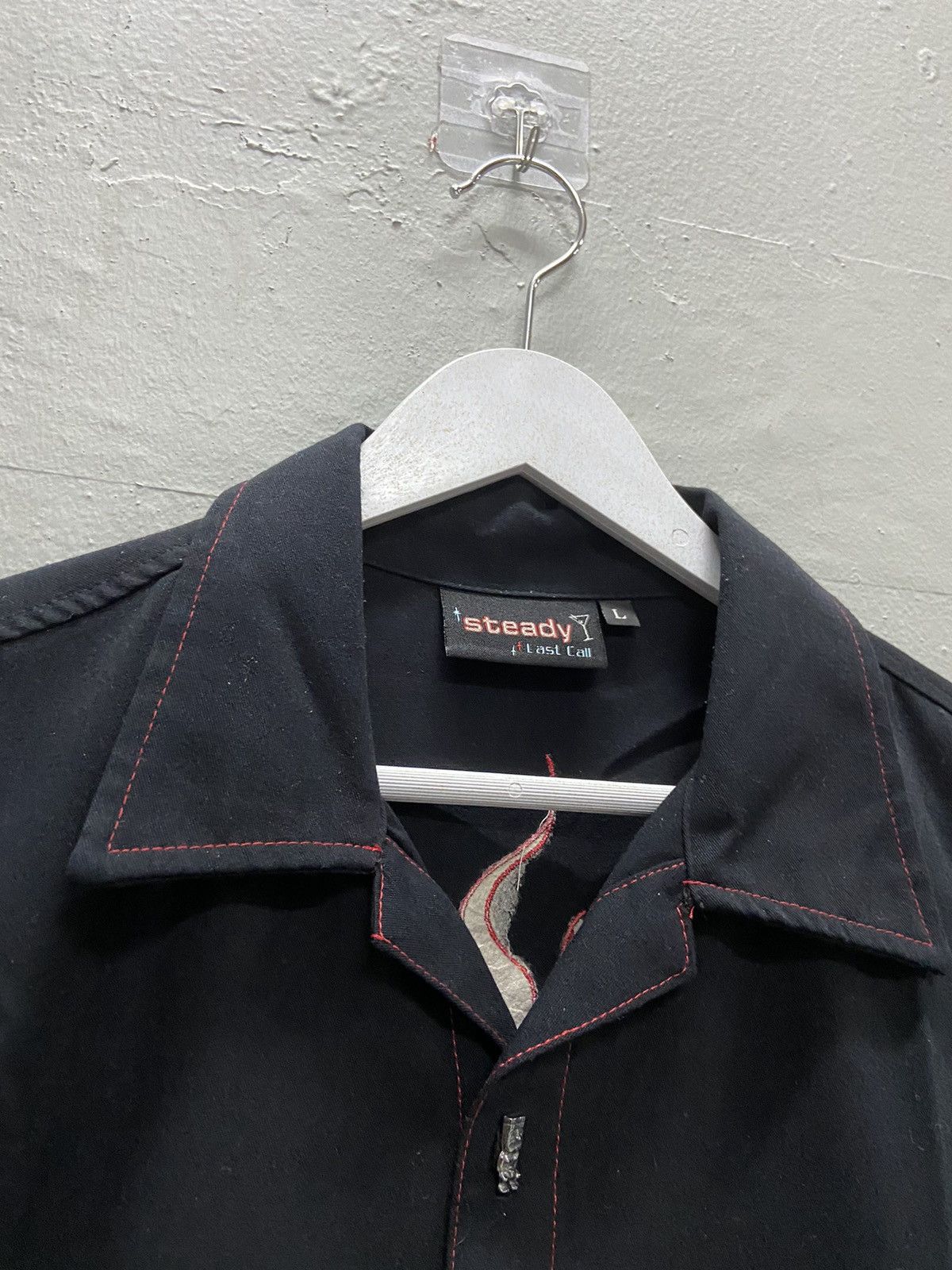Vintage VINTAGE STEADY LAST CALL FLAME GUITAR BOWLING SHIRT Size US L / EU 52-54 / 3 - 4 Thumbnail