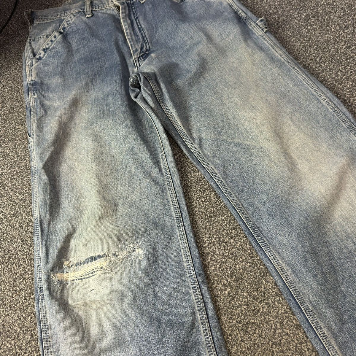 Lee Workwear Vintage 90s Lee Sanforized Carpenter Marbling Denim Size US 30 / EU 46 - 4 Thumbnail