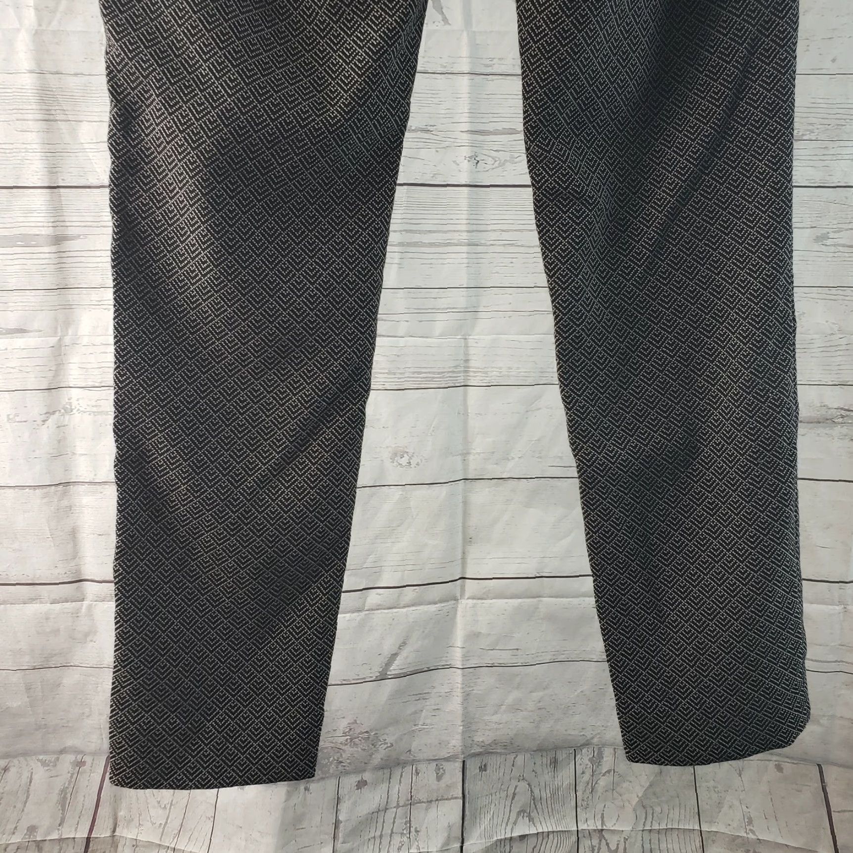 Banana Republic Banana Republic Sloan Pants Womens Sz 6 Black White Ankle 27in Inseam Rayon Blend Geometric Dress Business Casual Slim Size 28" / US 6 / IT 42 - 5 Thumbnail