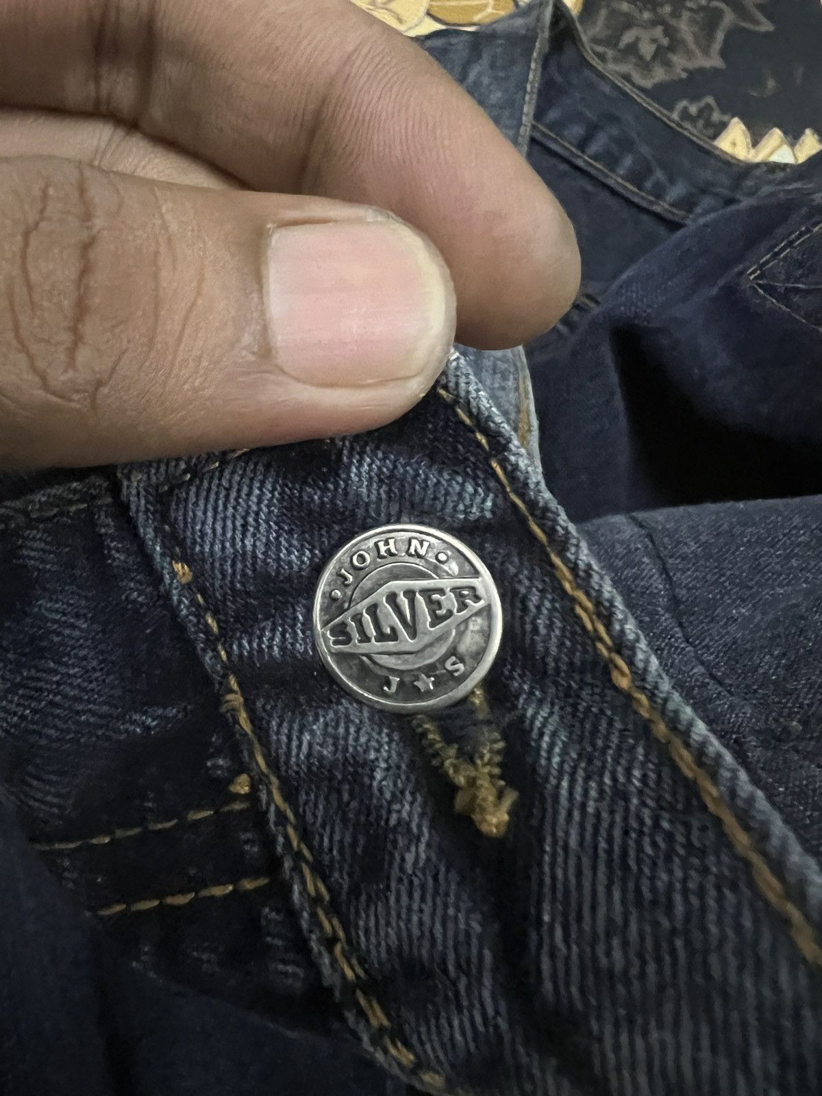 If Six Was Nine × Japanese Brand BAGGY💥JOHN SILVER CARGO PANT DISTRESSED DENIM PANT Size US 33 - 8 Thumbnail