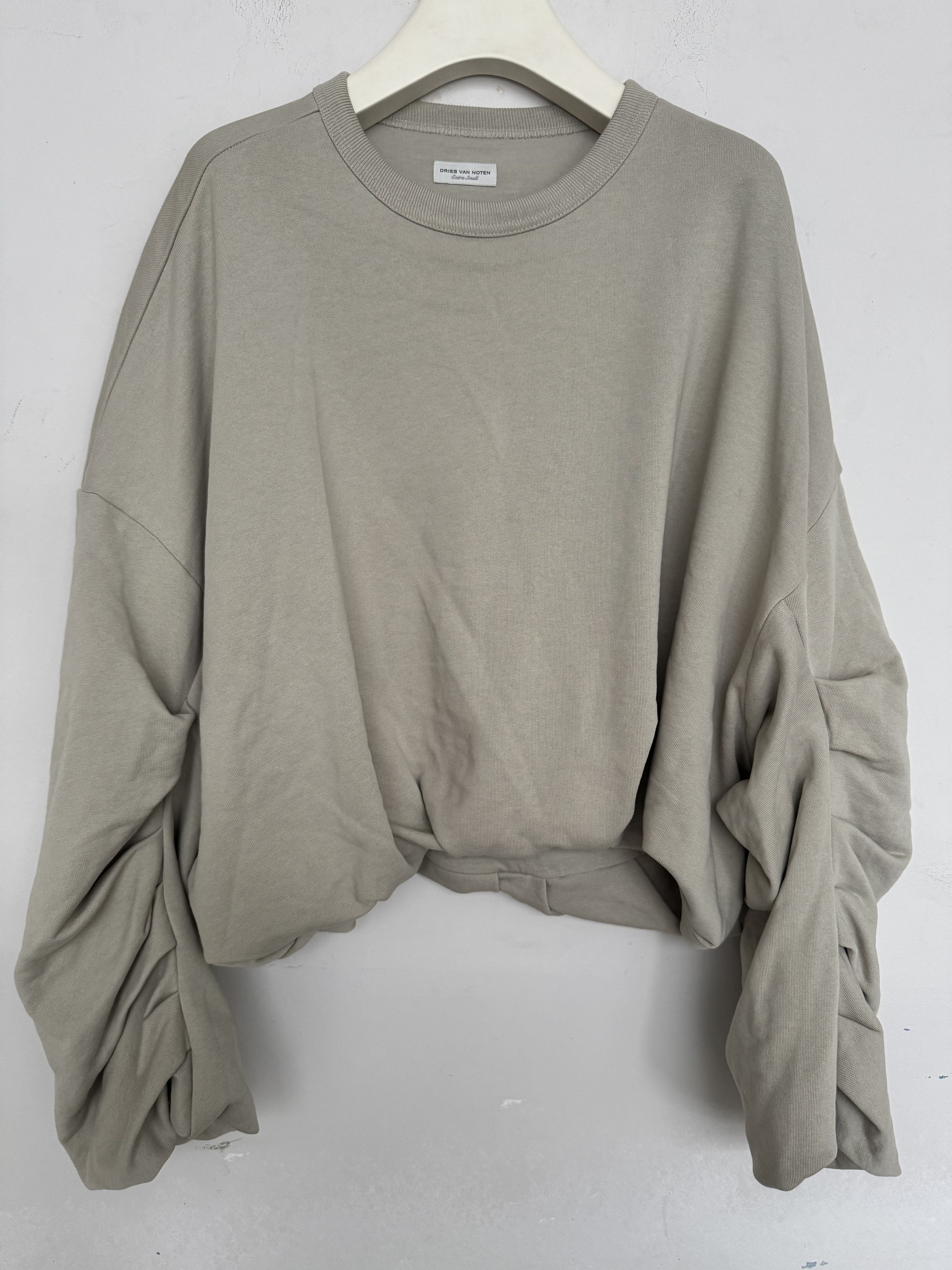 Dries Van Noten Draped Cotton Jersey Sweatshirt Size XS / US 0-2 / IT 36-38 - 1 Thumbnail