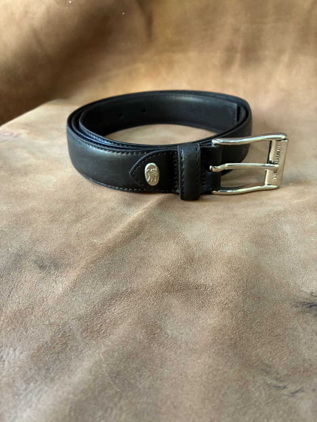 Burberry BURBERRY BLACK LEATHER BELT Size 38 - 3 Thumbnail