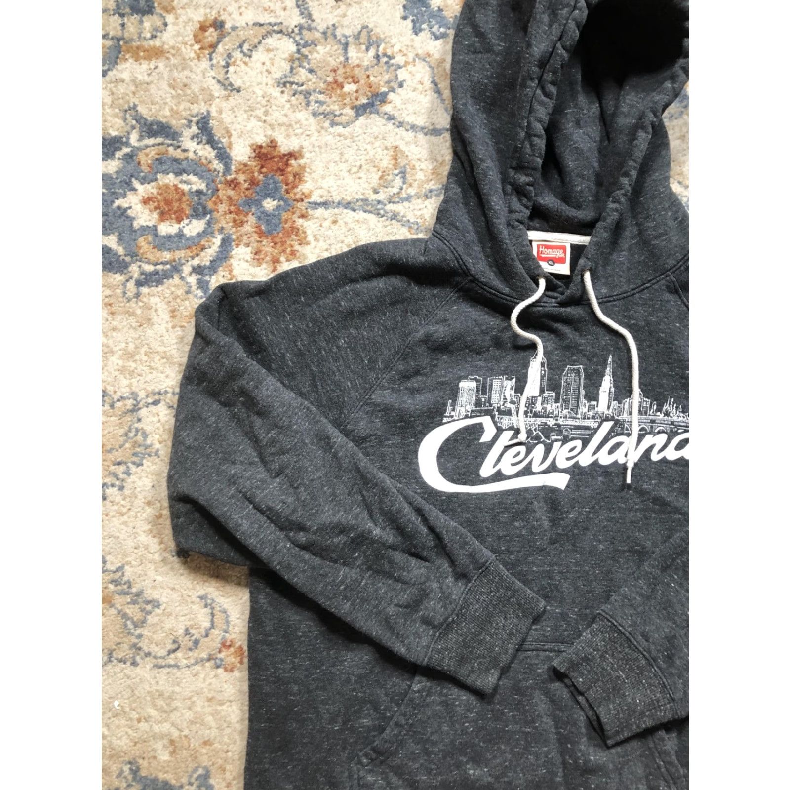 Vintage Homage Hoodie Sweatshirt Mens XL Charcoal Cleveland Skyline Graphic Pullover Size US XL / EU 56 / 4 - 3 Thumbnail