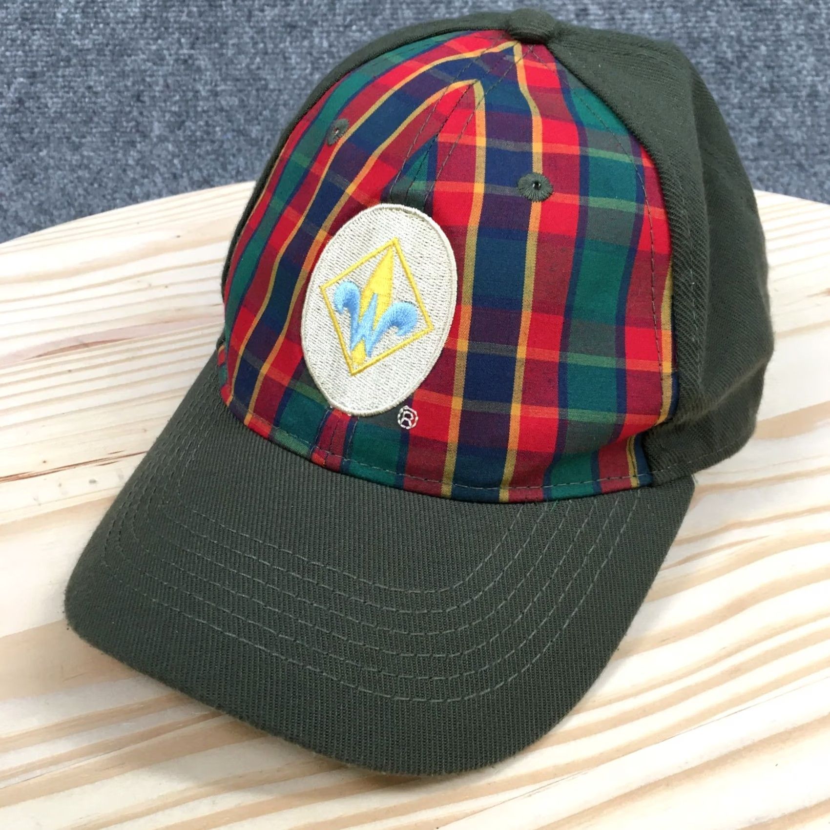 Vintage Boy Scouts of America Webelos Uniform Cap Hat Mens OS Plaid Embroidered Green Baseball Cap Size ONE SIZE - 2 Thumbnail