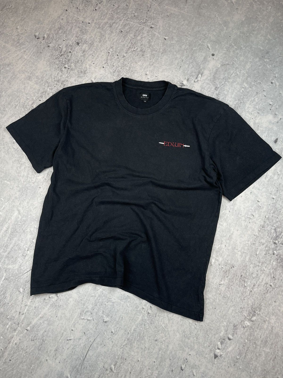 Edwin × Vintage Edwin Japanese with Love black tee big logo Size US XL / EU 56 / 4 - 2 Thumbnail