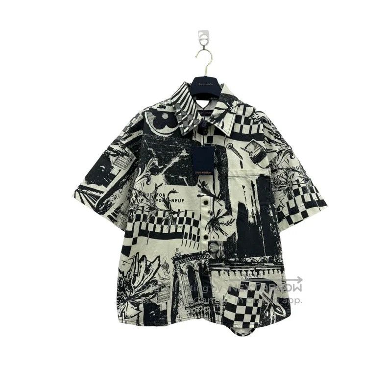Louis Vuitton Louis Vuitton Cartoon newspaper graffiti denim short sleev Size US M / EU 48-50 / 2 - 1 Thumbnail
