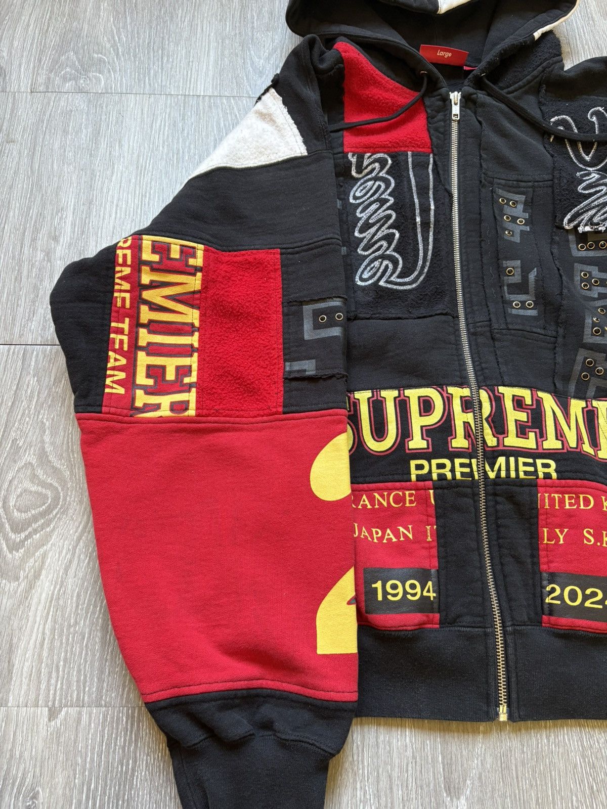 Supreme Supreme Patchwork Black Hoodie SS25 Size US L / EU 52-54 / 3 - 7 Thumbnail