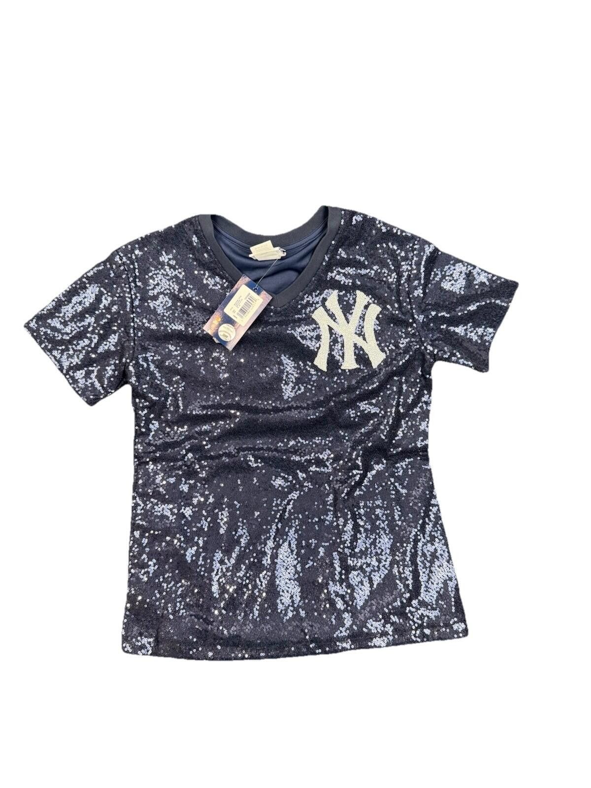 MLB Aaron Judge New York Yankees Youth Girls Blue Sequin V-Neck Size ONE SIZE - 12 Thumbnail