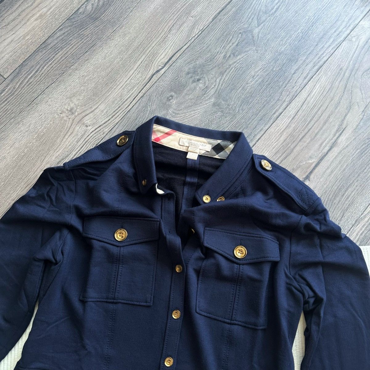 Burberry Burberry Brit Deep Navy One Piece Military Wool Blend Dress Size M / US 6-8 / IT 42-44 - 4 Thumbnail
