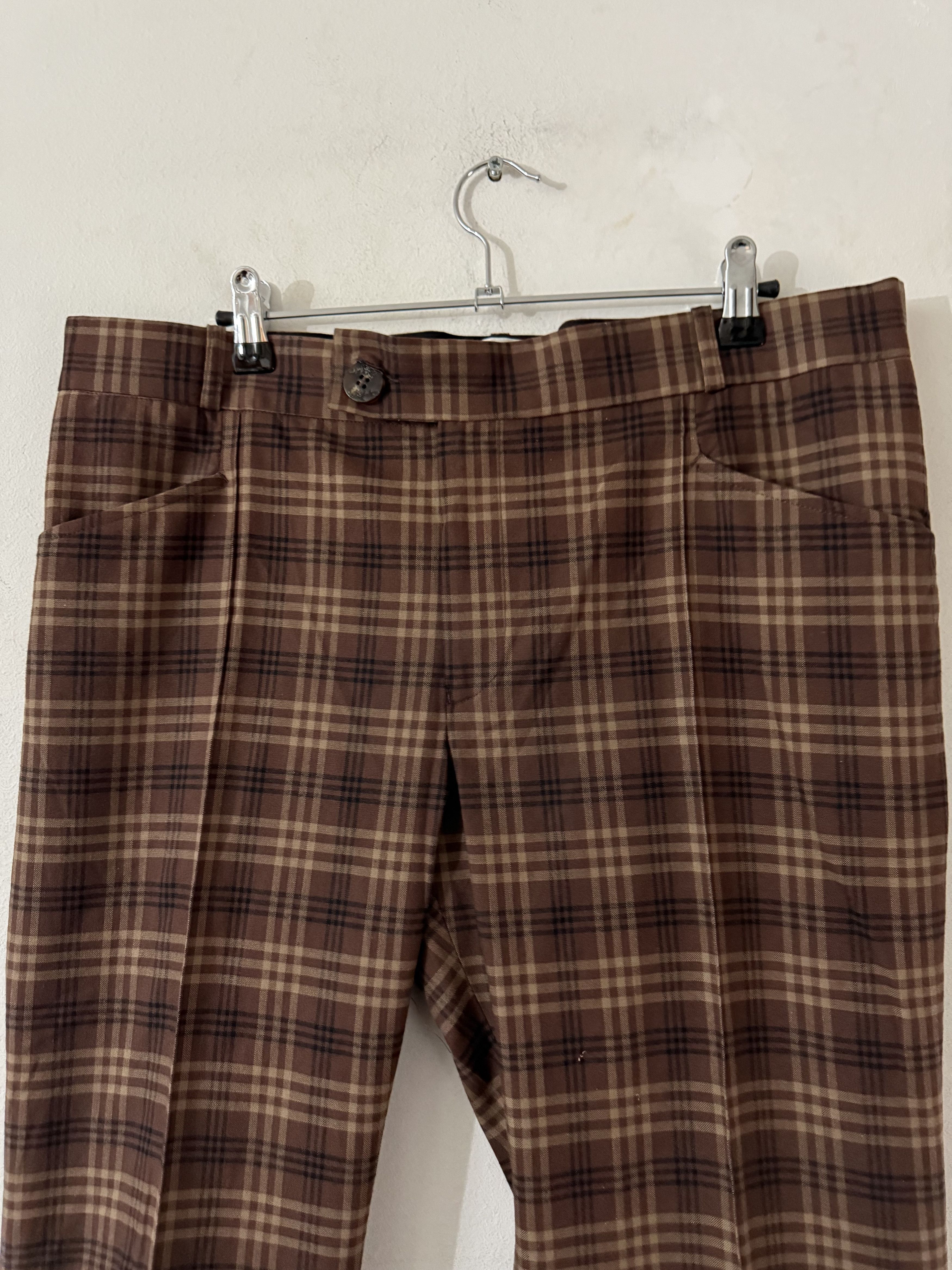 Ernest W. Baker Red Tartan Flare Trousers Size US 34 / EU 50 - 5 Thumbnail