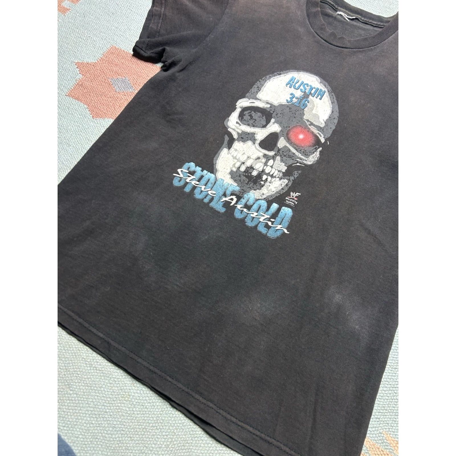 Vintage VINTAGE 90s t shirt stone cold Steve Austin WWF wrestling terminator skull M/L Size US L / EU 52-54 / 3 - 3 Thumbnail
